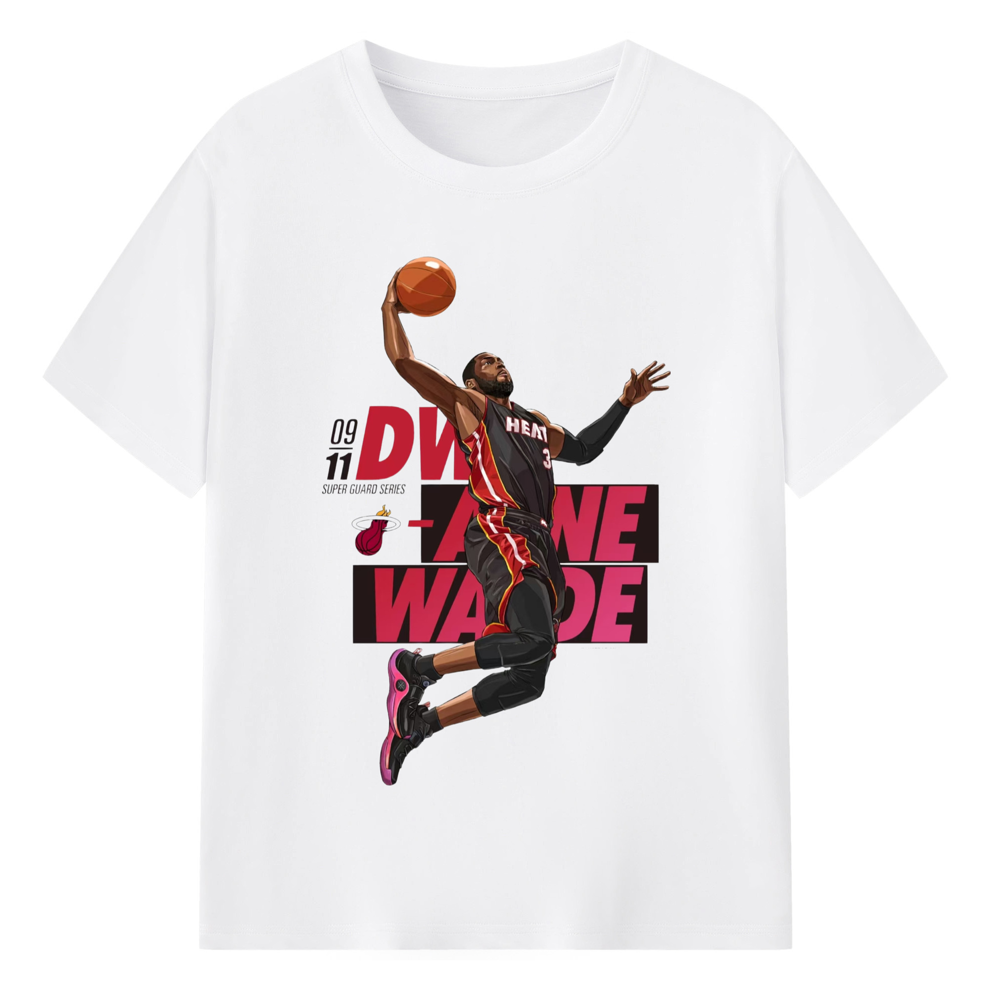 Dwyane wade miami heat cartoon dank Art T-shirt​ - 180g Cotton T-Shirt With Front Heat Transfer Print – Soft, Lightweight, Fitted Design – Comfortable Casual Wear For Sports & Everyday Use