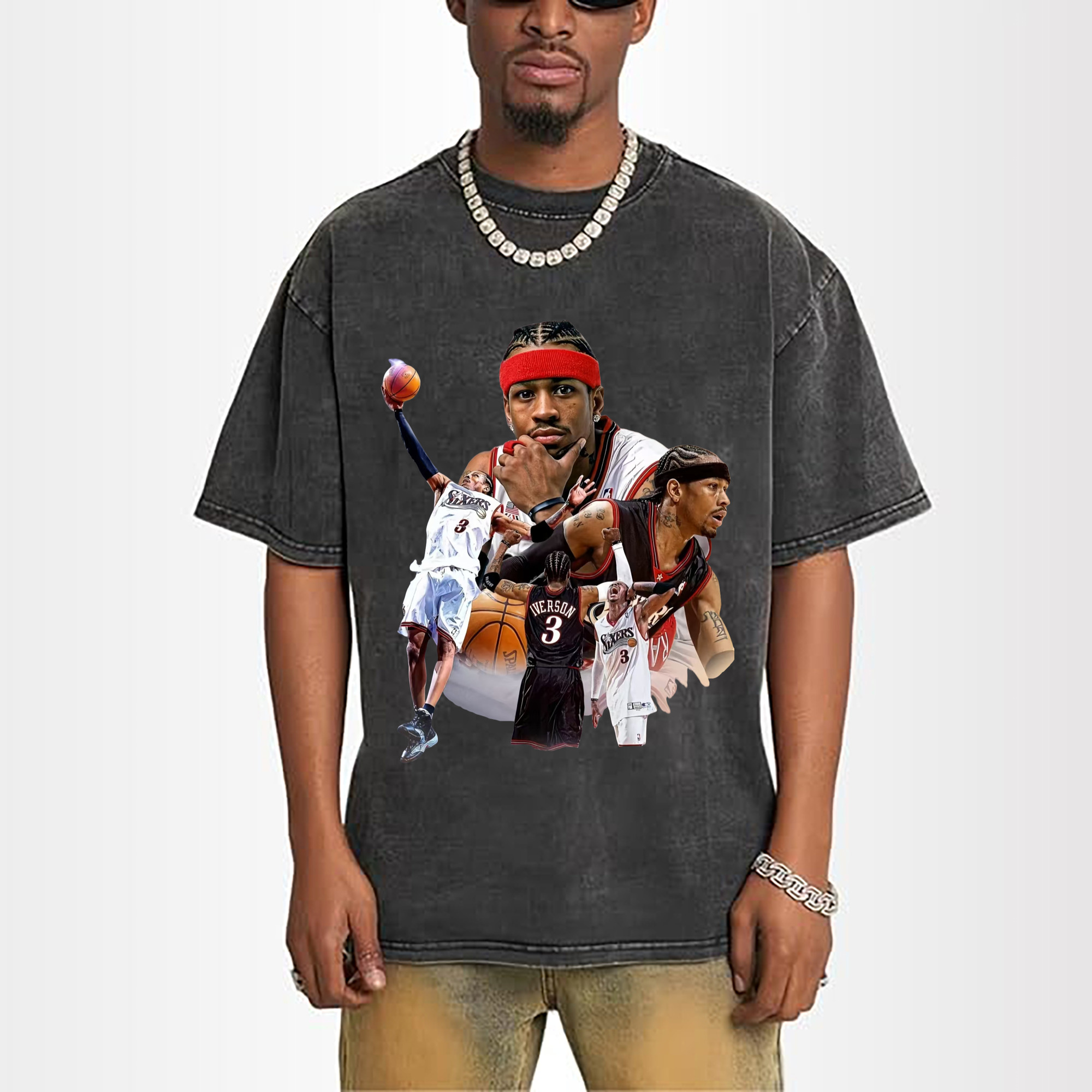 Allen Iverson 76ers #3 celebratory gesture T-shirt