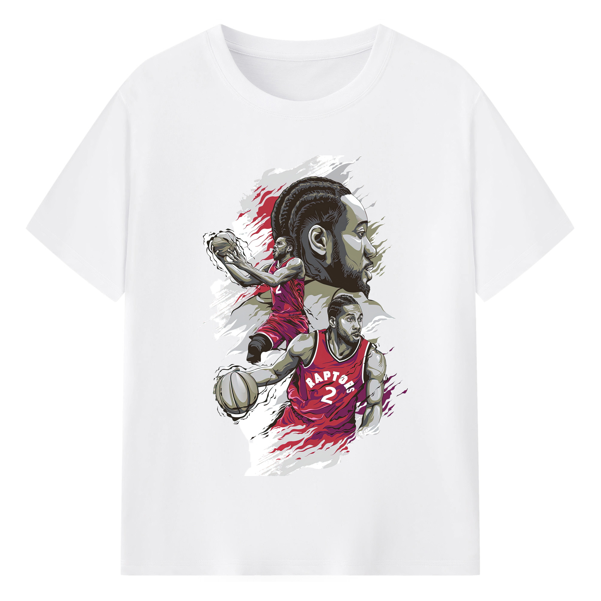 Kawhi Leonard Raptors #2 Comic style T‑Shirt - 180g Cotton T-Shirt With Front Heat Transfer Print – Soft, Lightweight, Fitted Design – Comfortable Casual Wear For Sports & Everyday Use
