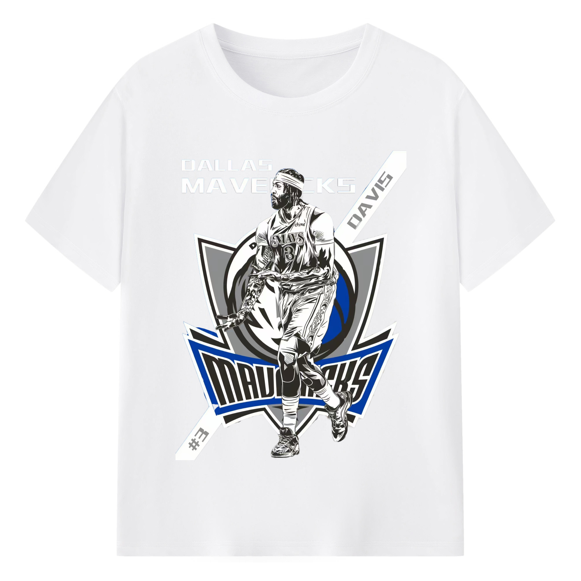 Anthony Davis 3 points celebration gesture comic Art T-Shirt - 180g Cotton T-Shirt With Front Heat Transfer Print – Soft, Lightweight, Fitted Design – Comfortable Casual Wear For Sports & Everyday Use