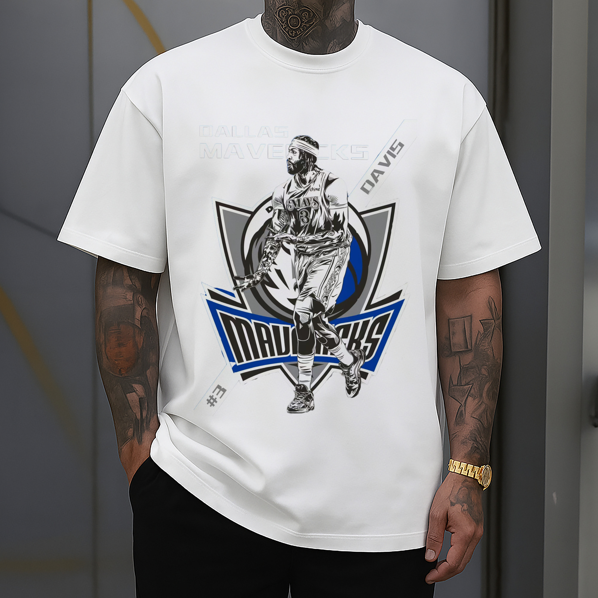 Anthony Davis 3 points celebration gesture comic Art T-Shirt