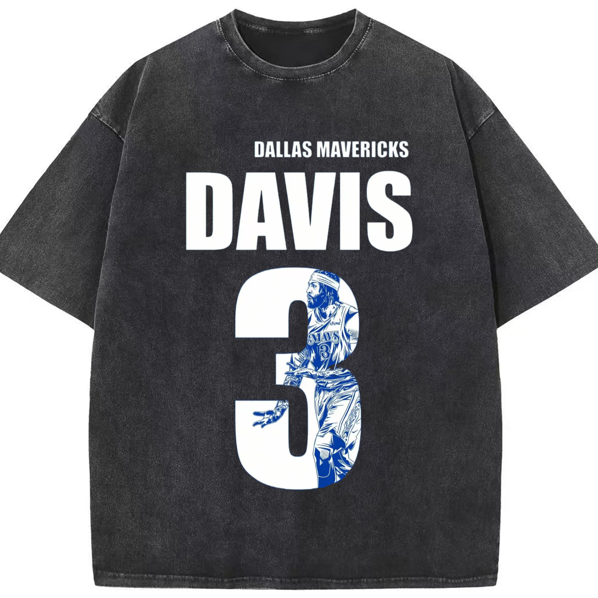 Davis in Dallas #3 Digital character printing Art T-Shirt - Washed Vintage Look 230g Cotton Oversized T-Shirt With Front Heat Transfer Print – Soft, Lightweight, Stylish Fit – Comfortable Casual Wear For Sports & Everyday Use