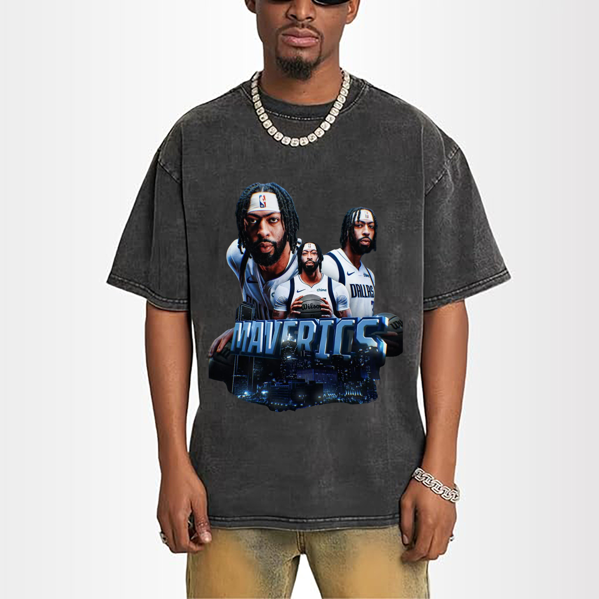 Anthony Davis Mavericks urban setting Graphic T-shirt