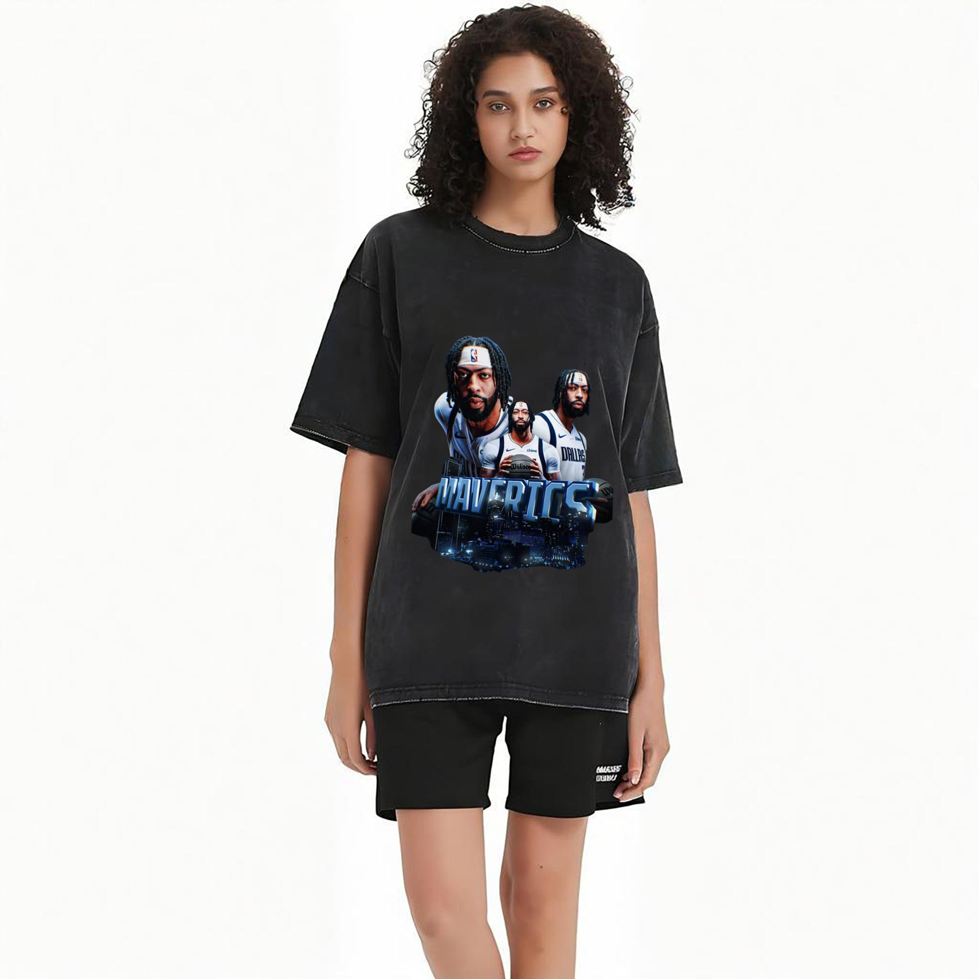 Anthony Davis Mavericks urban setting Graphic T-shirt