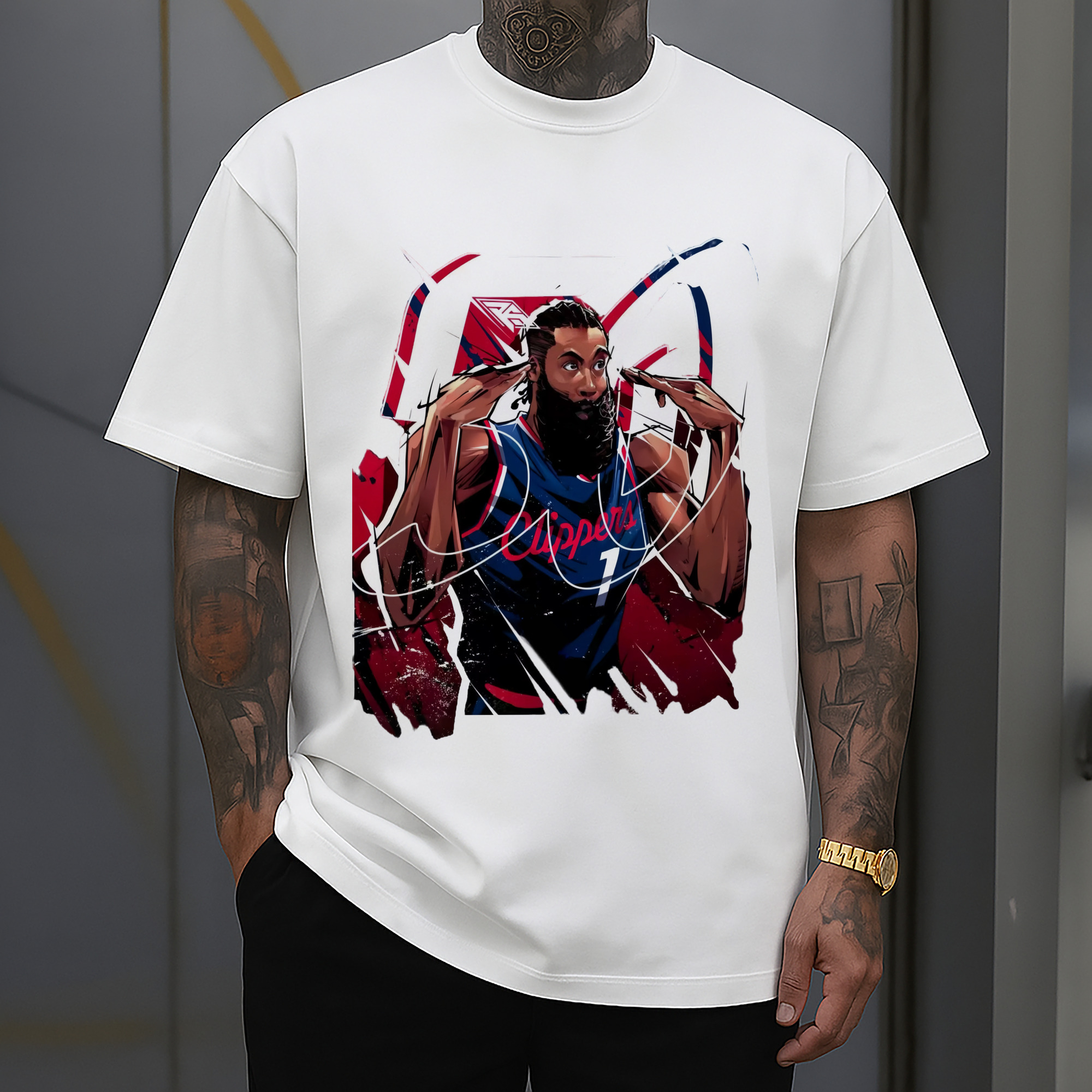 James Harden Clippers ’50-point night‘ cartoon Art T‑shirt