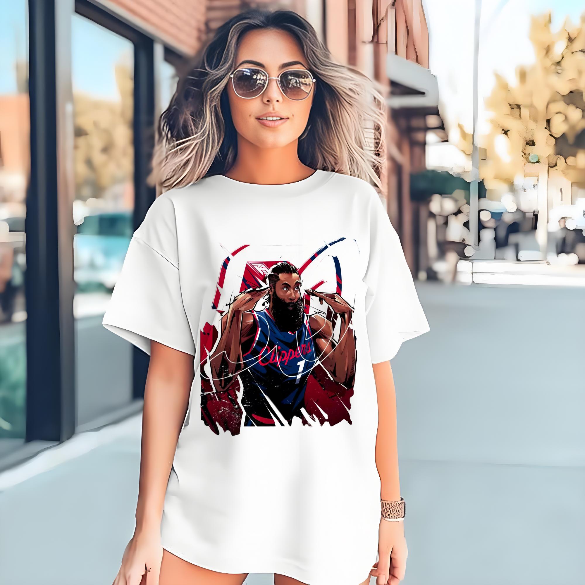 James Harden Clippers ’50-point night‘ cartoon Art T‑shirt