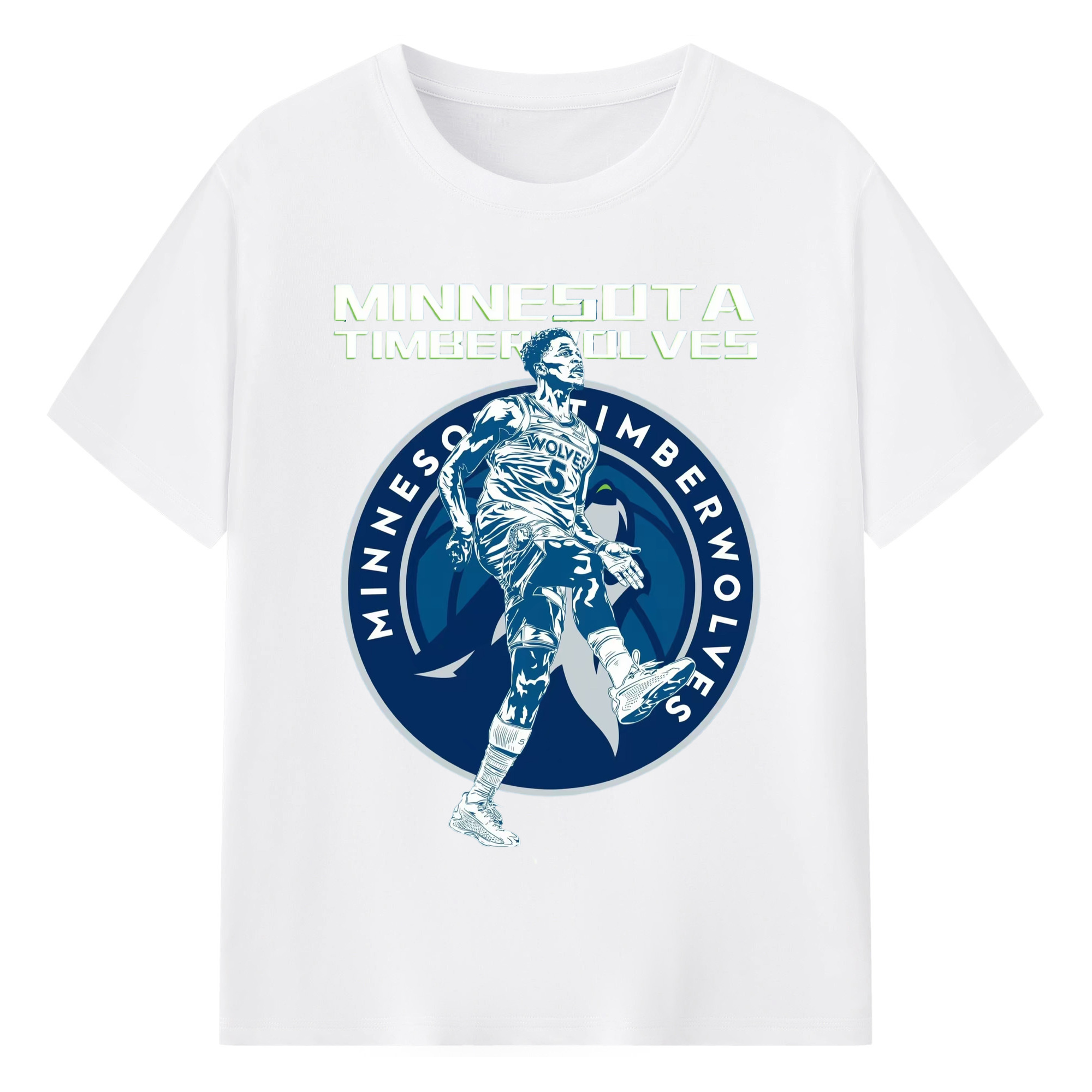 Anthony Edwards Celebration Action graphic T‑Shirt - 180g Cotton T-Shirt With Front Heat Transfer Print – Soft, Lightweight, Fitted Design – Comfortable Casual Wear For Sports & Everyday Use