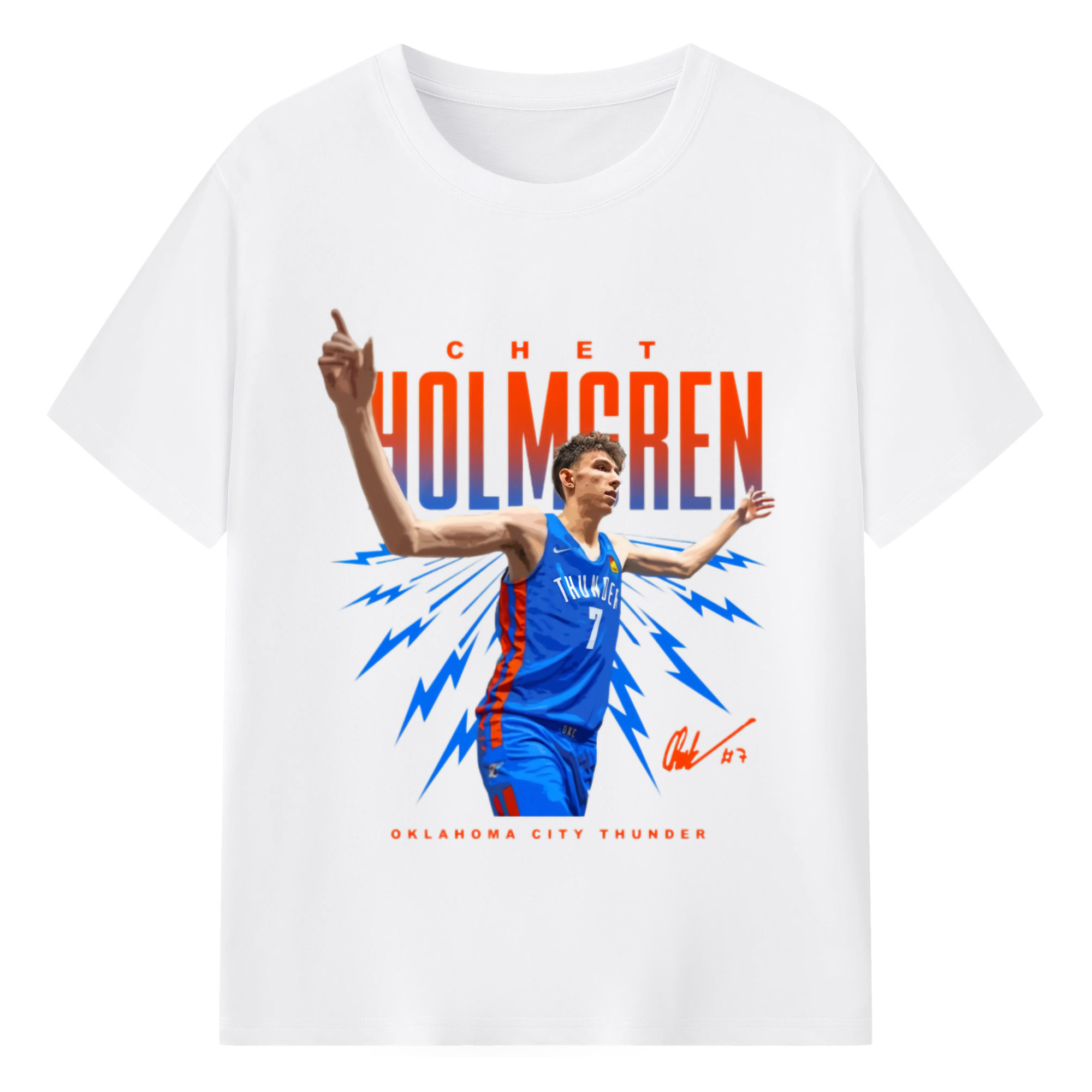 Chet Holmgren enjoy the cheers graphic T‑Shirt - 180g Cotton T-Shirt With Front Heat Transfer Print – Soft, Lightweight, Fitted Design – Comfortable Casual Wear For Sports & Everyday Use