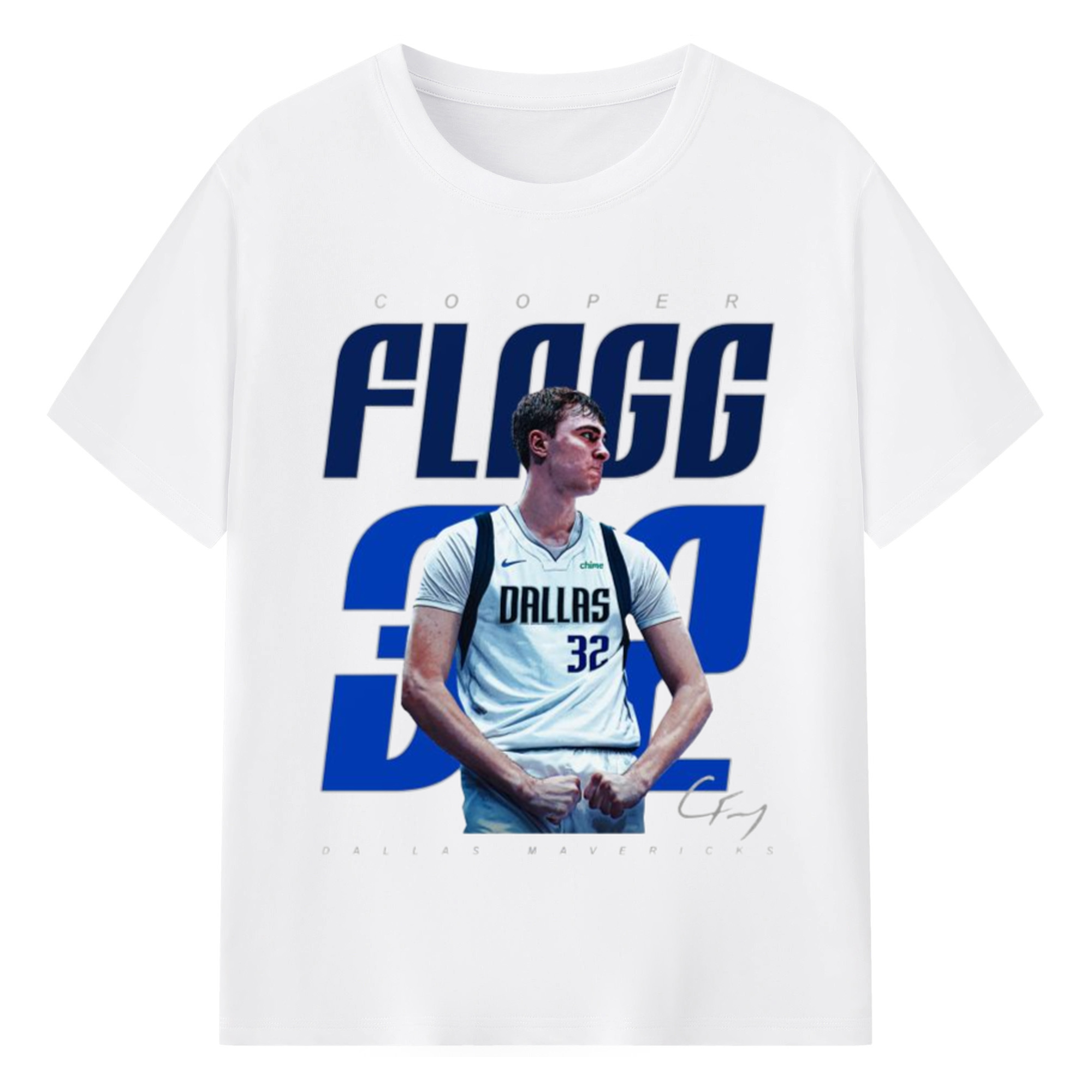 Cooper Flagg Dallas Mavericks Demonstrate strength T-shirt - 180g Cotton T-Shirt With Front Heat Transfer Print – Soft, Lightweight, Fitted Design – Comfortable Casual Wear For Sports & Everyday Use