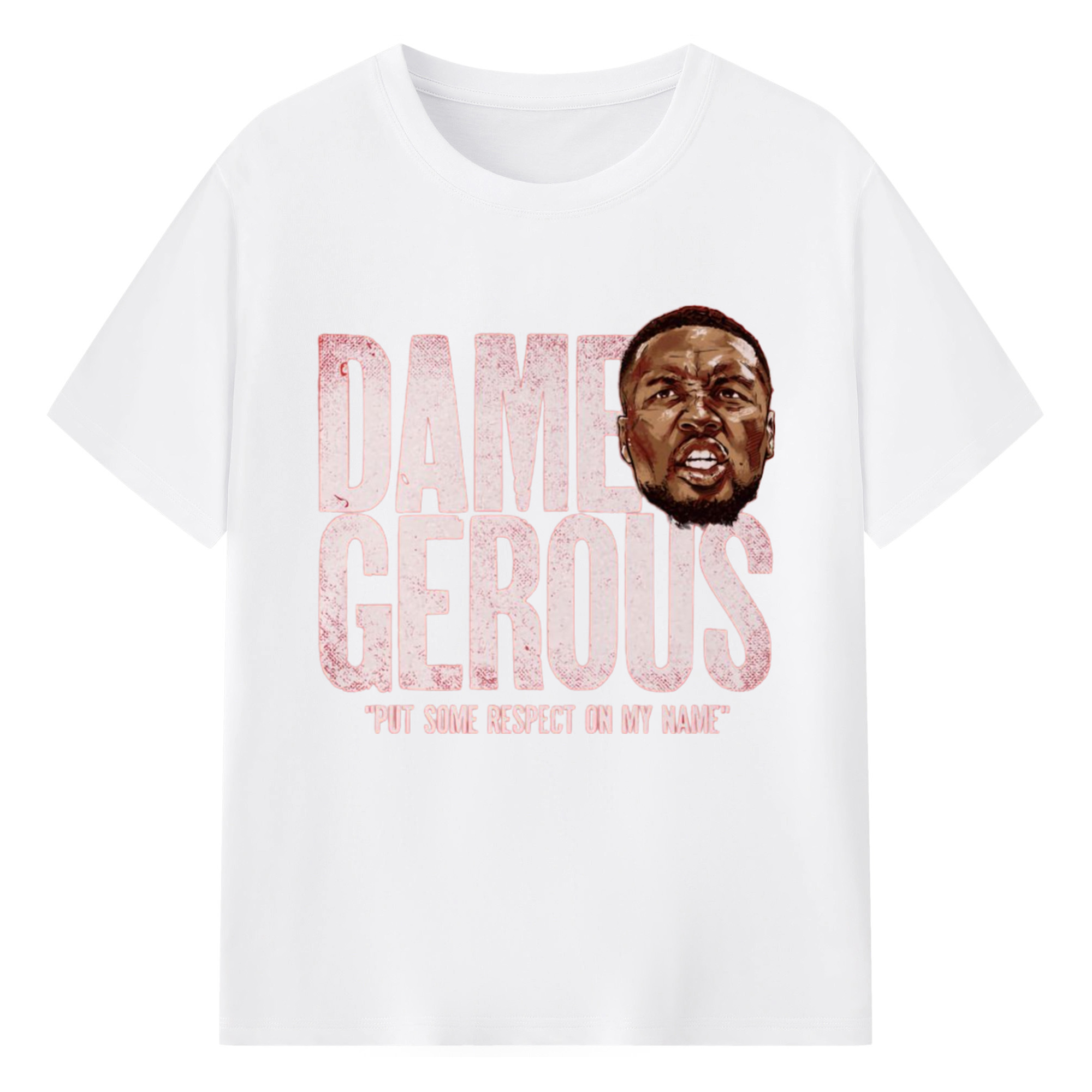 Damian Lillard dame gerous Graphic  T-shirt - 180g Cotton T-Shirt With Front Heat Transfer Print – Soft, Lightweight, Fitted Design – Comfortable Casual Wear For Sports & Everyday Use