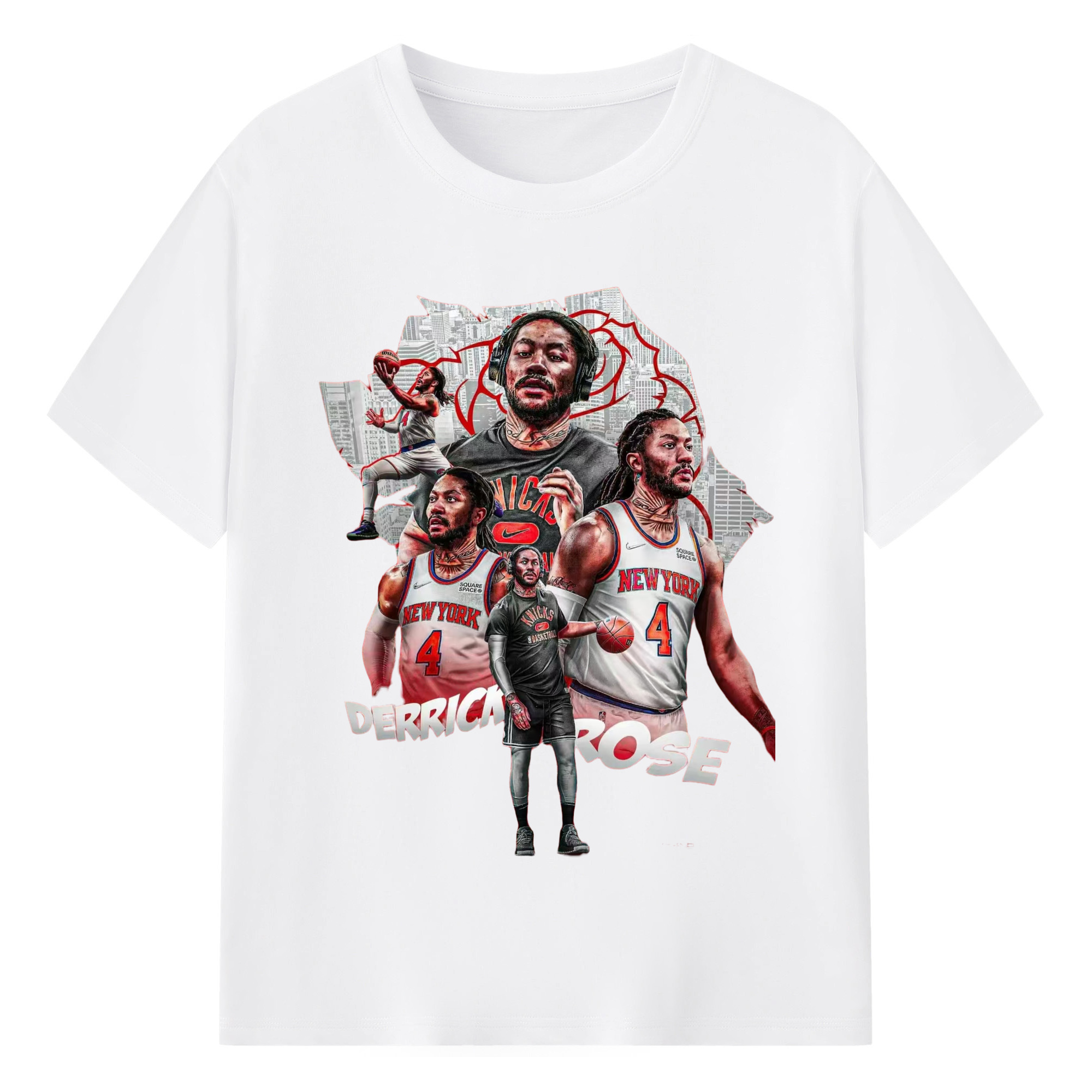 Chicago Bulls Legend Derrick Rose T-shirt - 180g Cotton T-Shirt With Front Heat Transfer Print – Soft, Lightweight, Fitted Design – Comfortable Casual Wear For Sports & Everyday Use