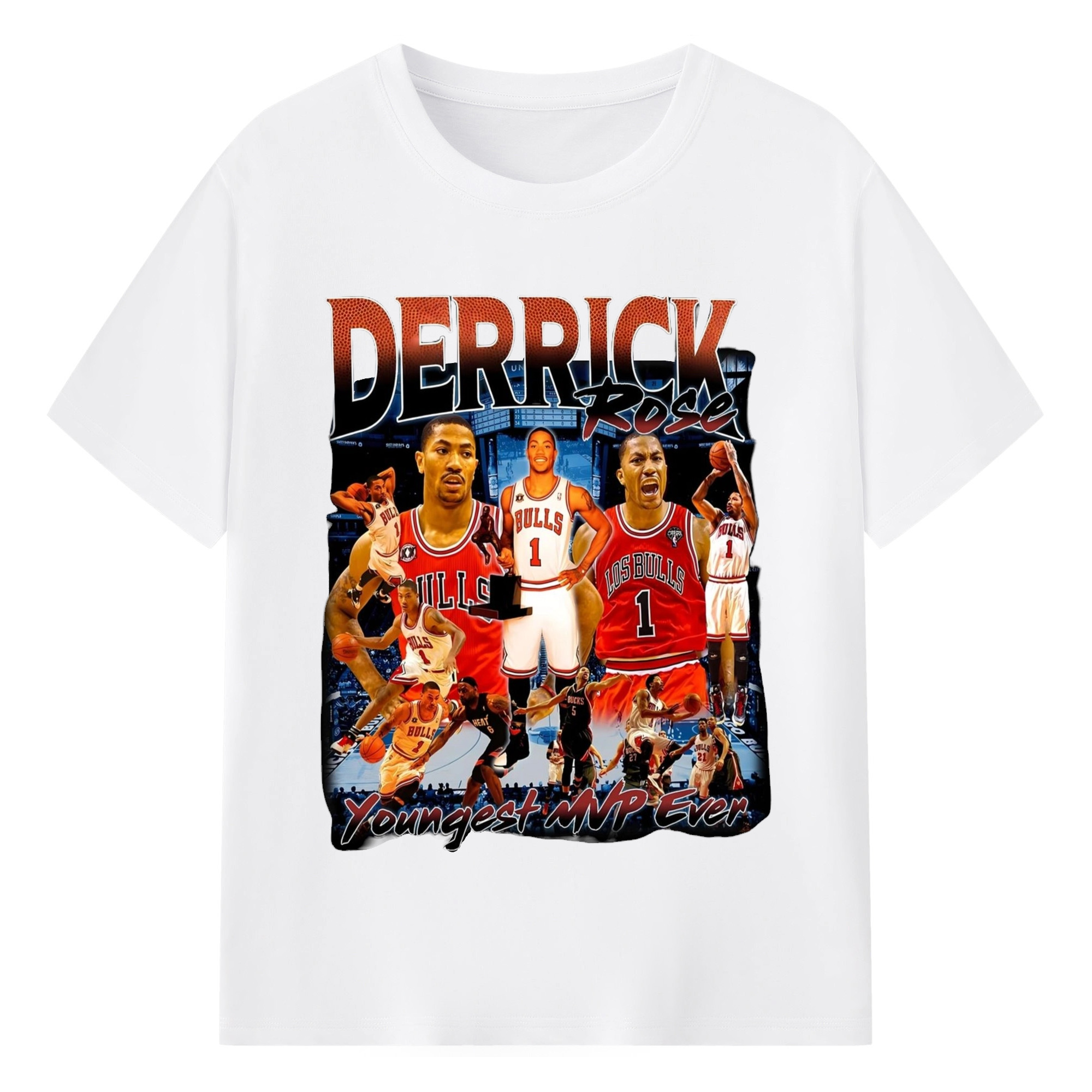 Derrick Rose youngest Mvp T-shirt - 180g Cotton T-Shirt With Front Heat Transfer Print – Soft, Lightweight, Fitted Design – Comfortable Casual Wear For Sports & Everyday Use
