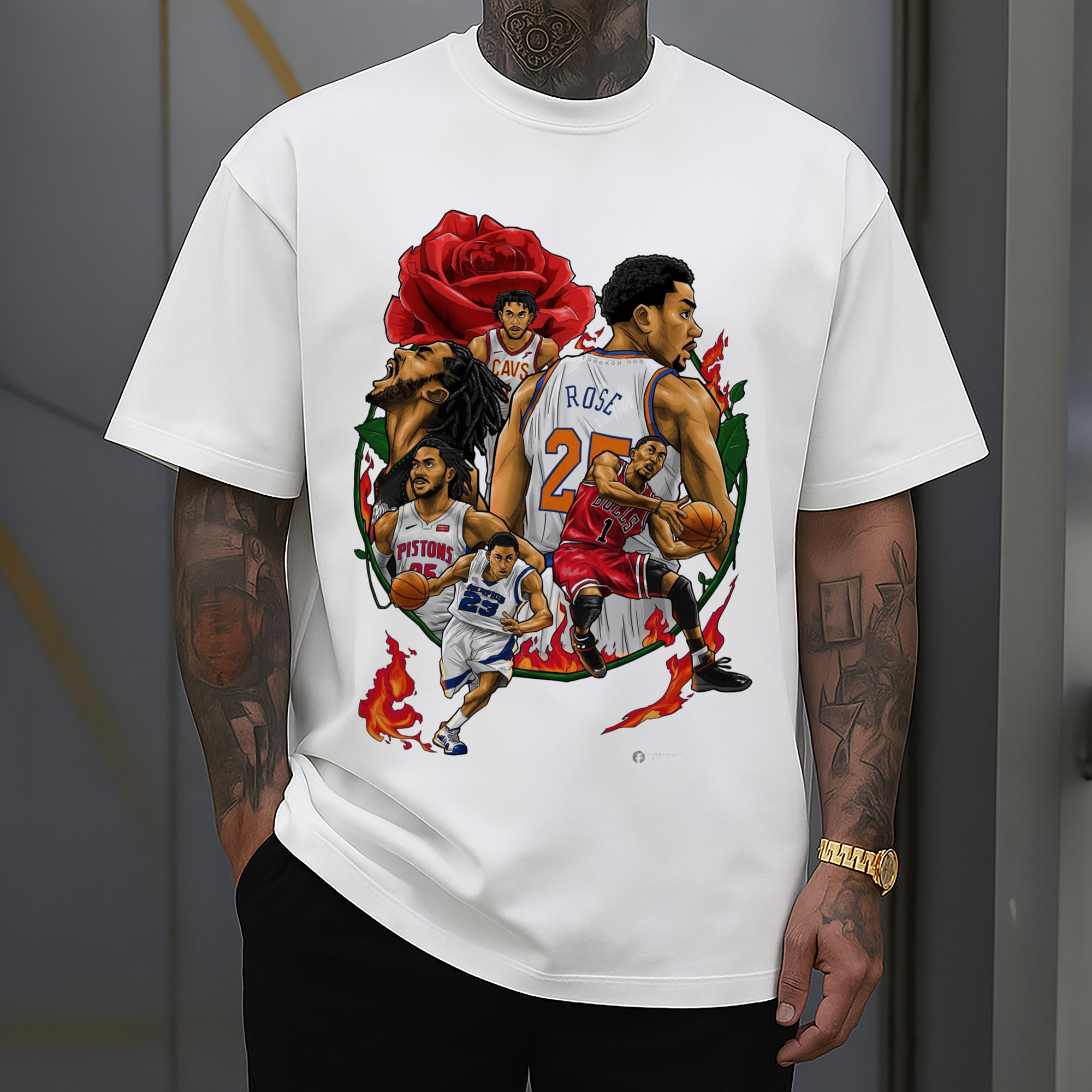 Chicago Bulls Derrick Rose Watermark style t-shit