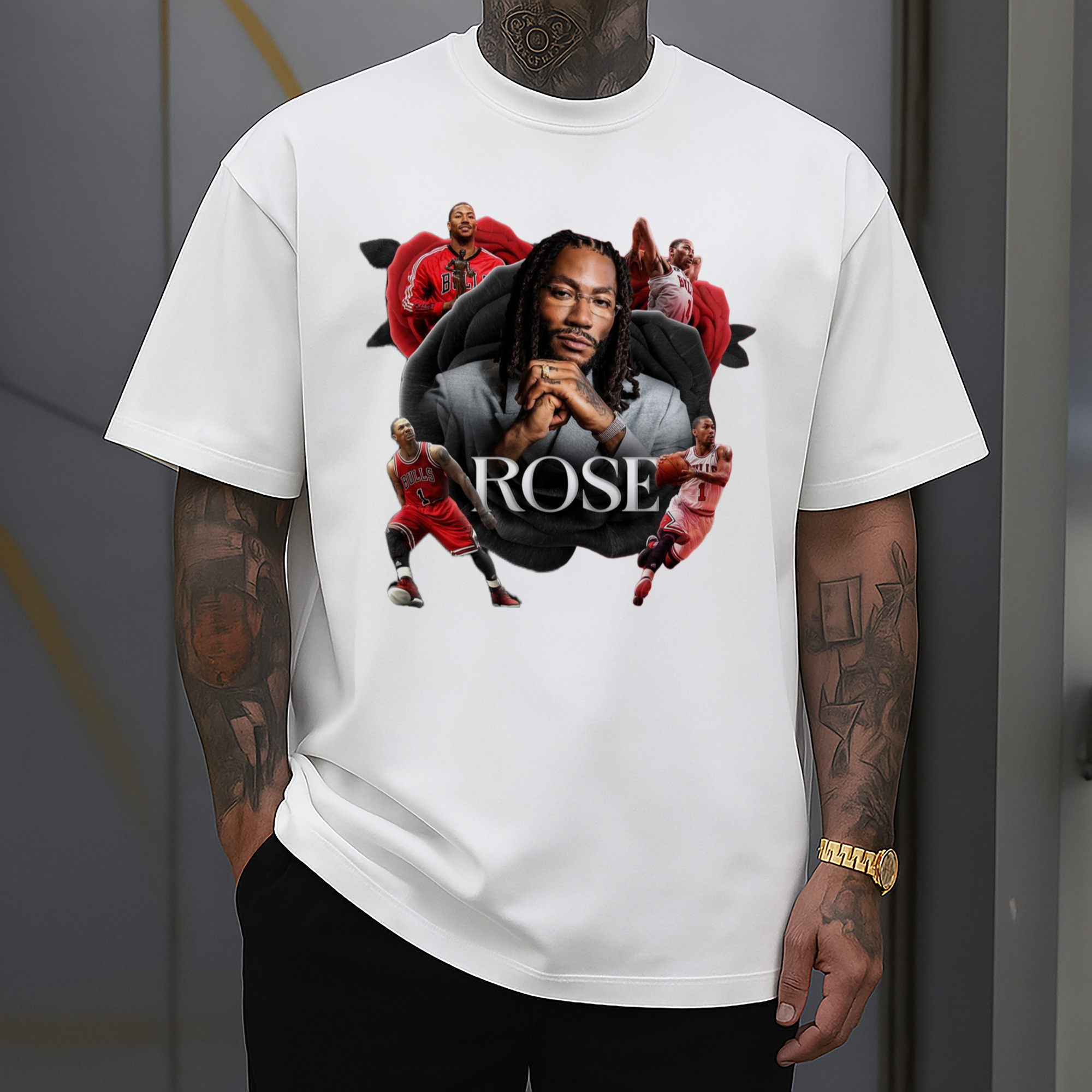 Derrick Rose the Flower Rose graphic T-shirt