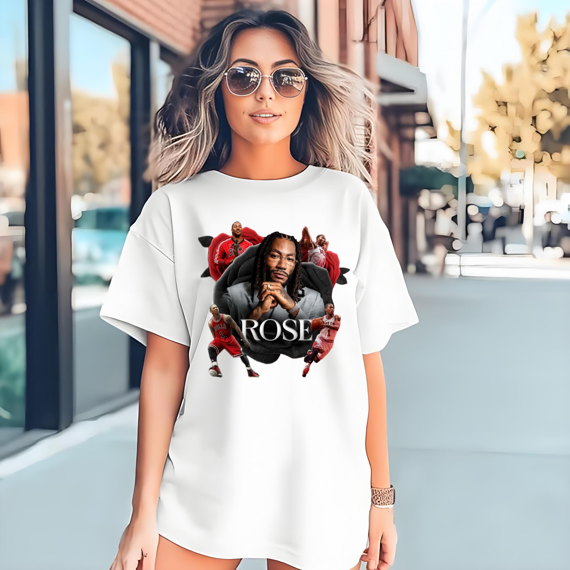 Derrick Rose the Flower Rose graphic T-shirt