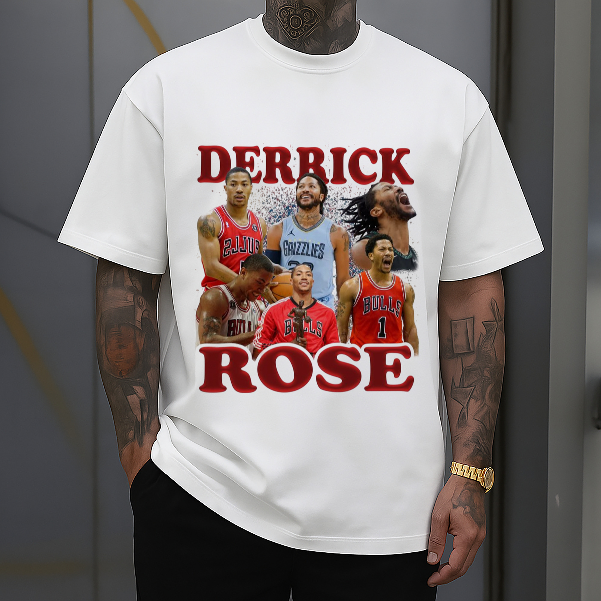 Derrick Rose different cities T-shirt