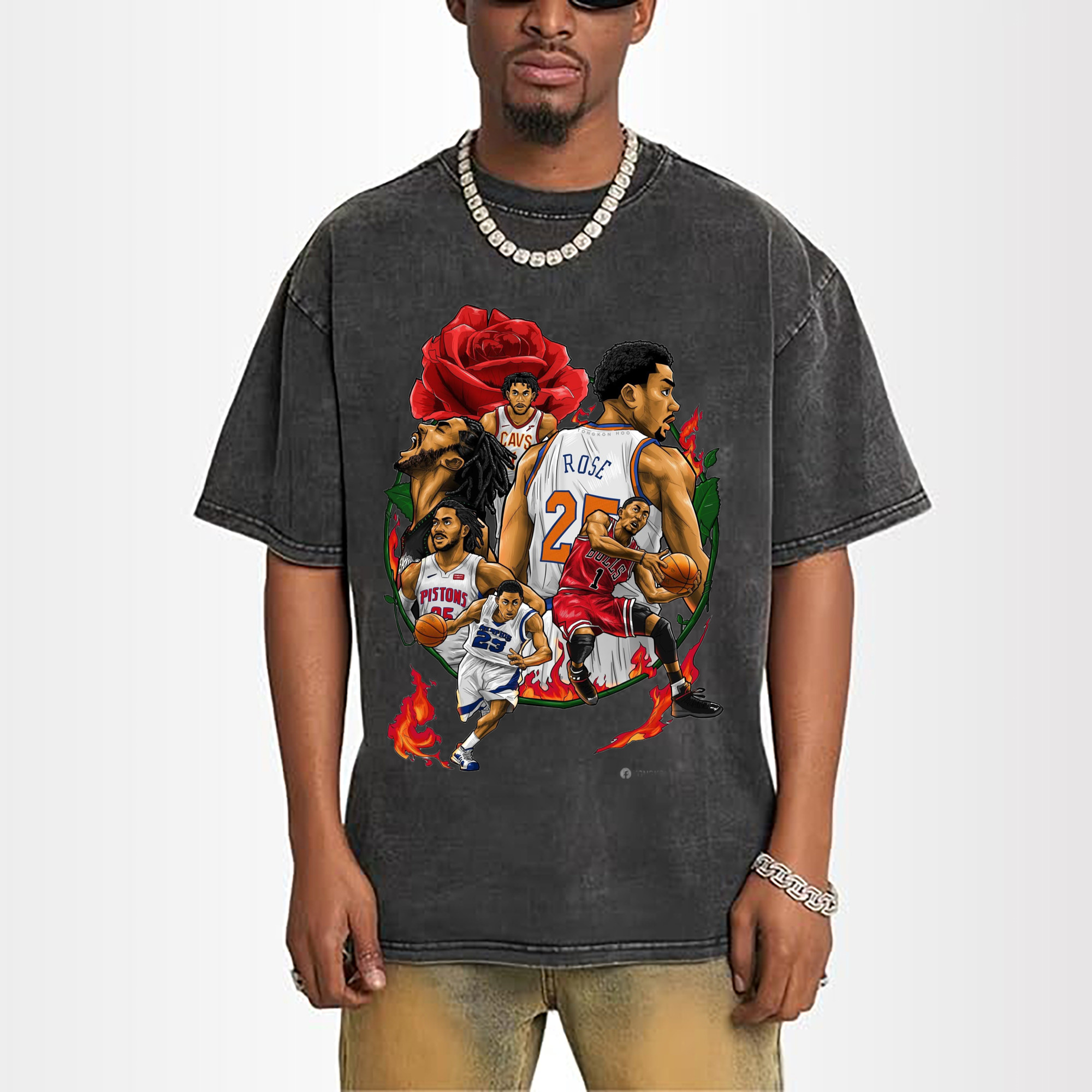 Chicago Bulls Derrick Rose Watermark style t-shit