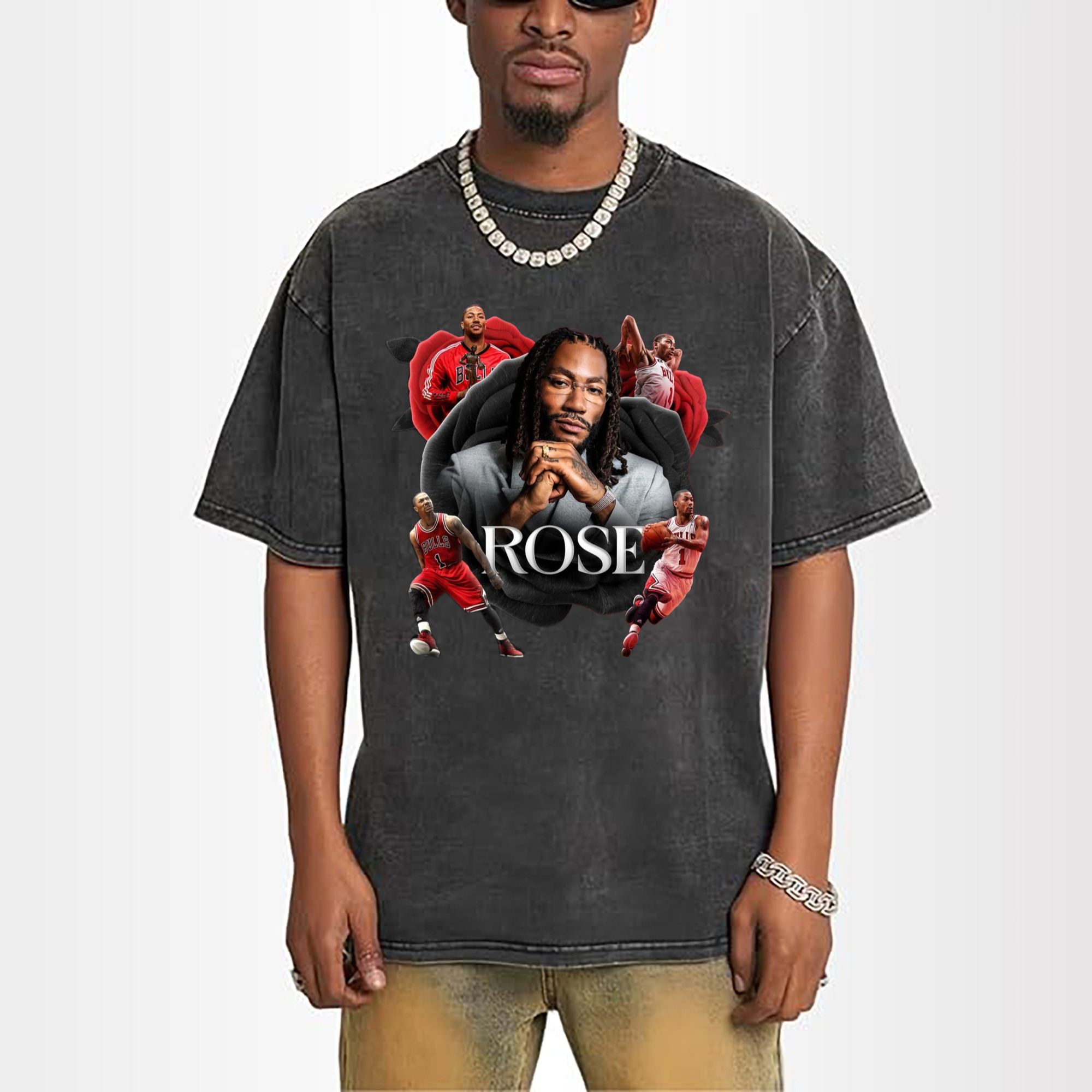 Derrick Rose the Flower Rose graphic T-shirt