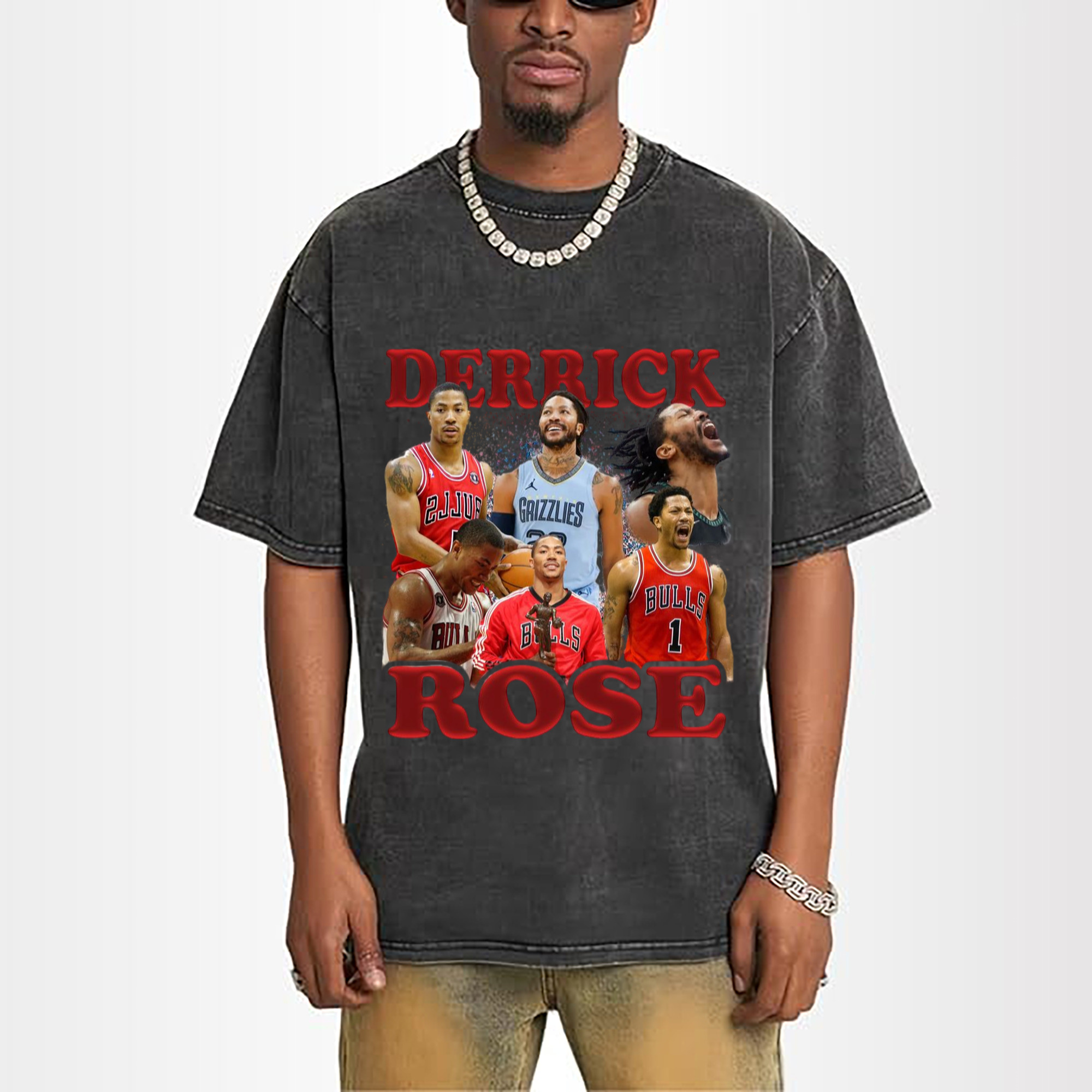 Derrick Rose different cities T-shirt
