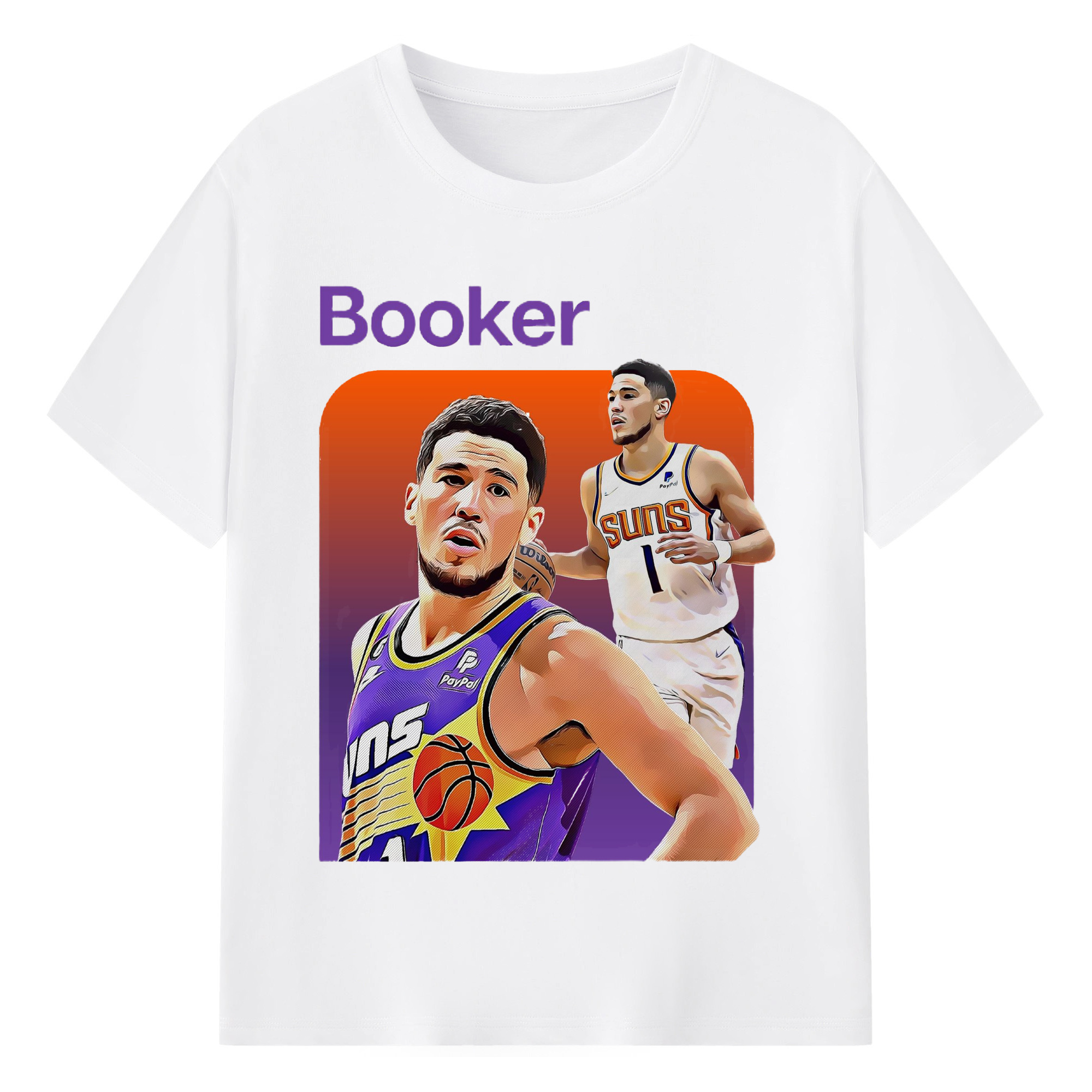Devin Booker Suns Shirt - 180g Cotton T-Shirt With Front Heat Transfer Print – Soft, Lightweight, Fitted Design – Comfortable Casual Wear For Sports & Everyday Use