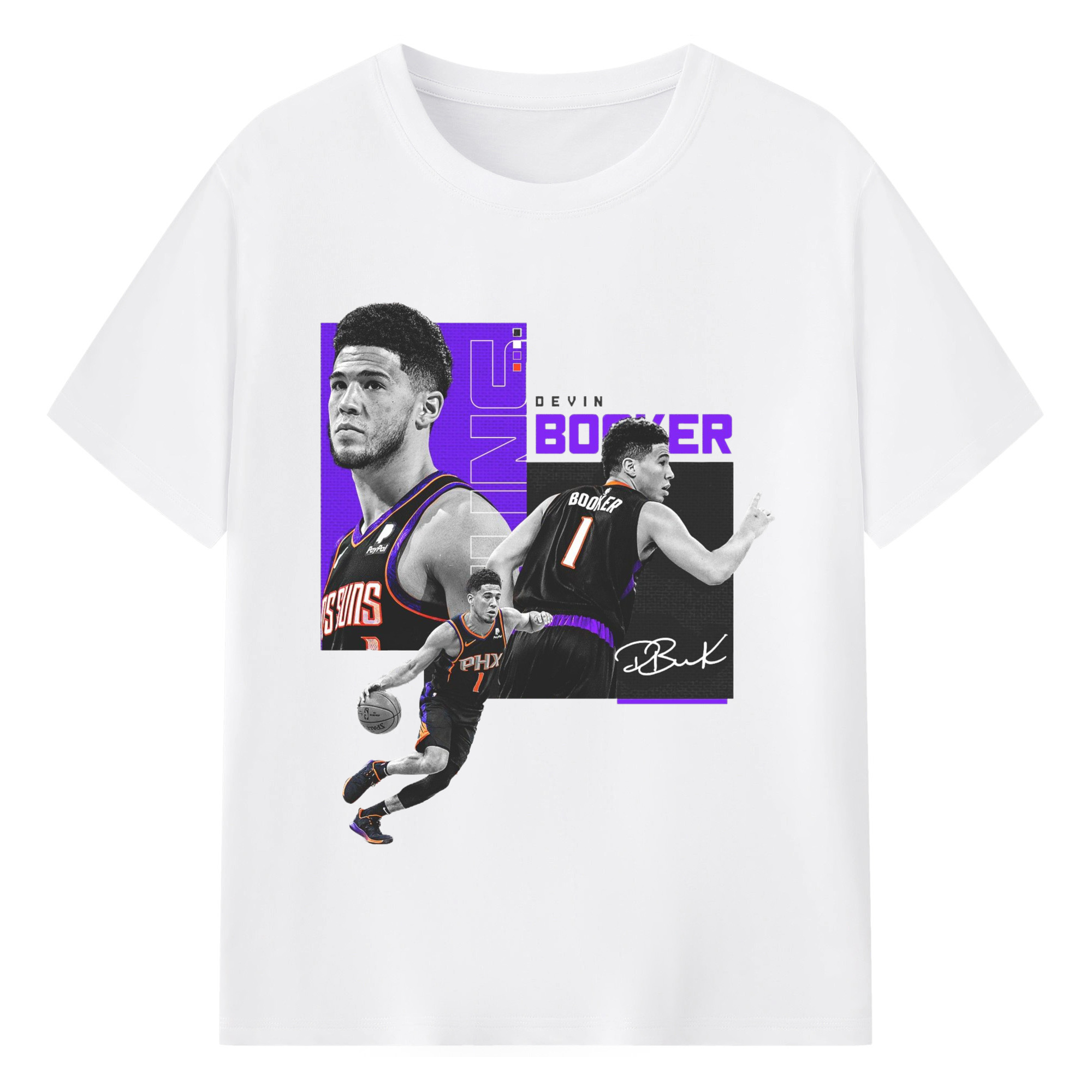 Devin Booker Graphic Tee - 180g Cotton T-Shirt With Front Heat Transfer Print – Soft, Lightweight, Fitted Design – Comfortable Casual Wear For Sports & Everyday Use