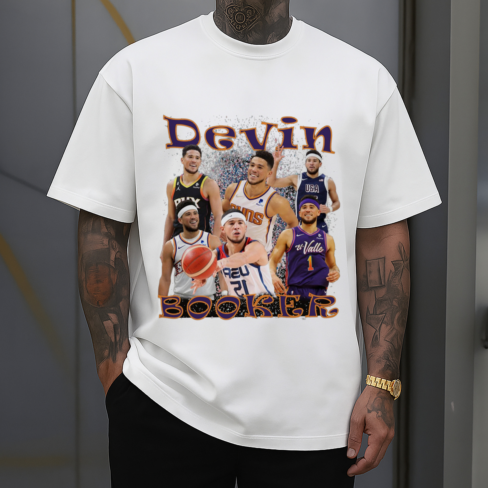Devin Booker #1 Collage graphic T‑Shirt