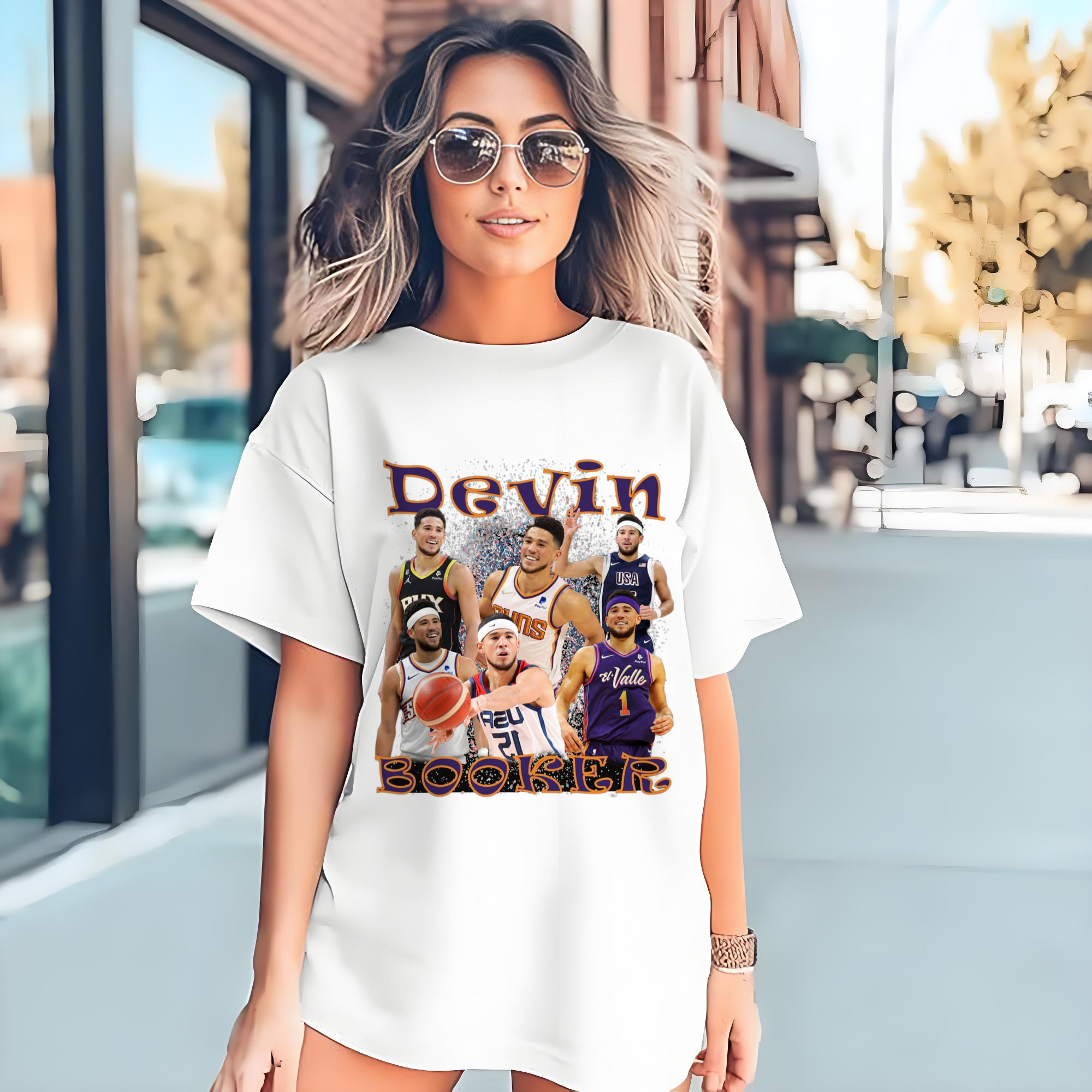 Devin Booker #1 Collage graphic T‑Shirt