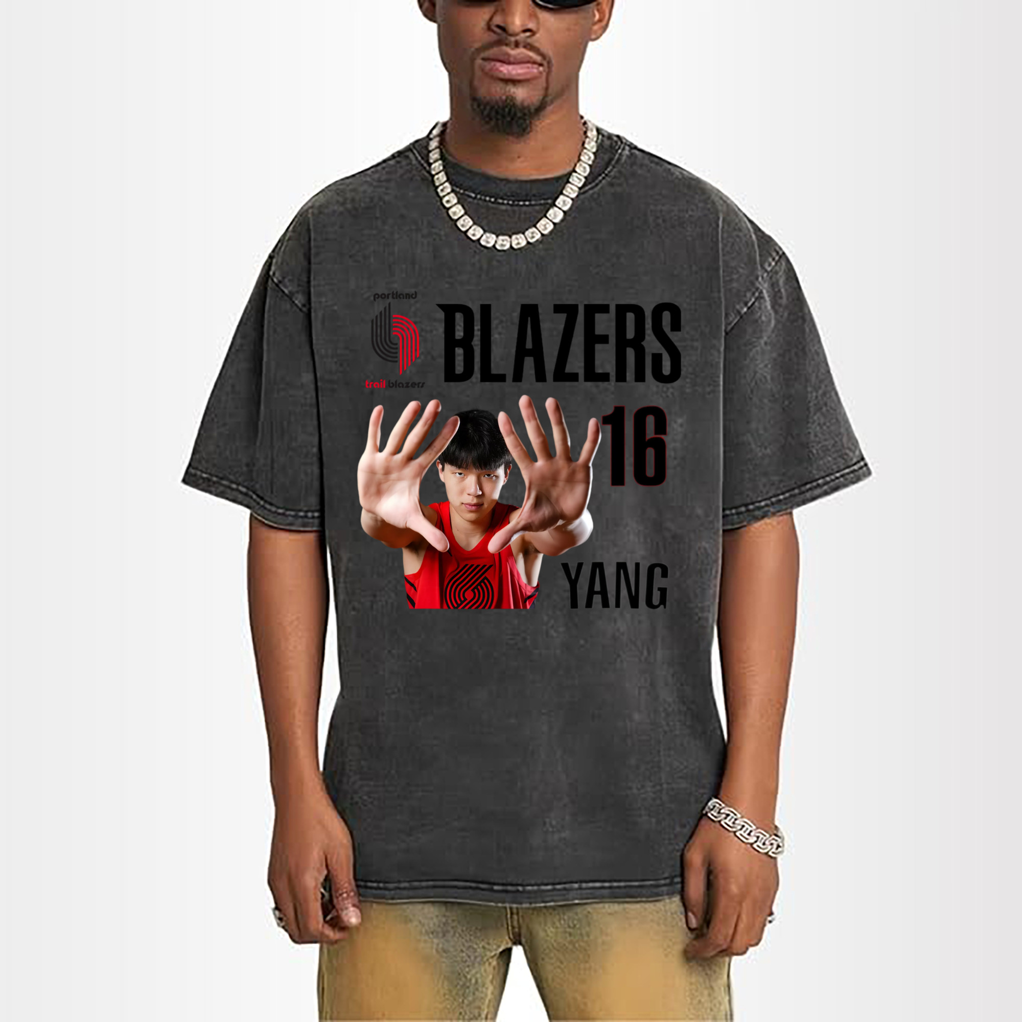 Hansen Yang #16 Blazers ’Show off the big hand‘ T-shirt