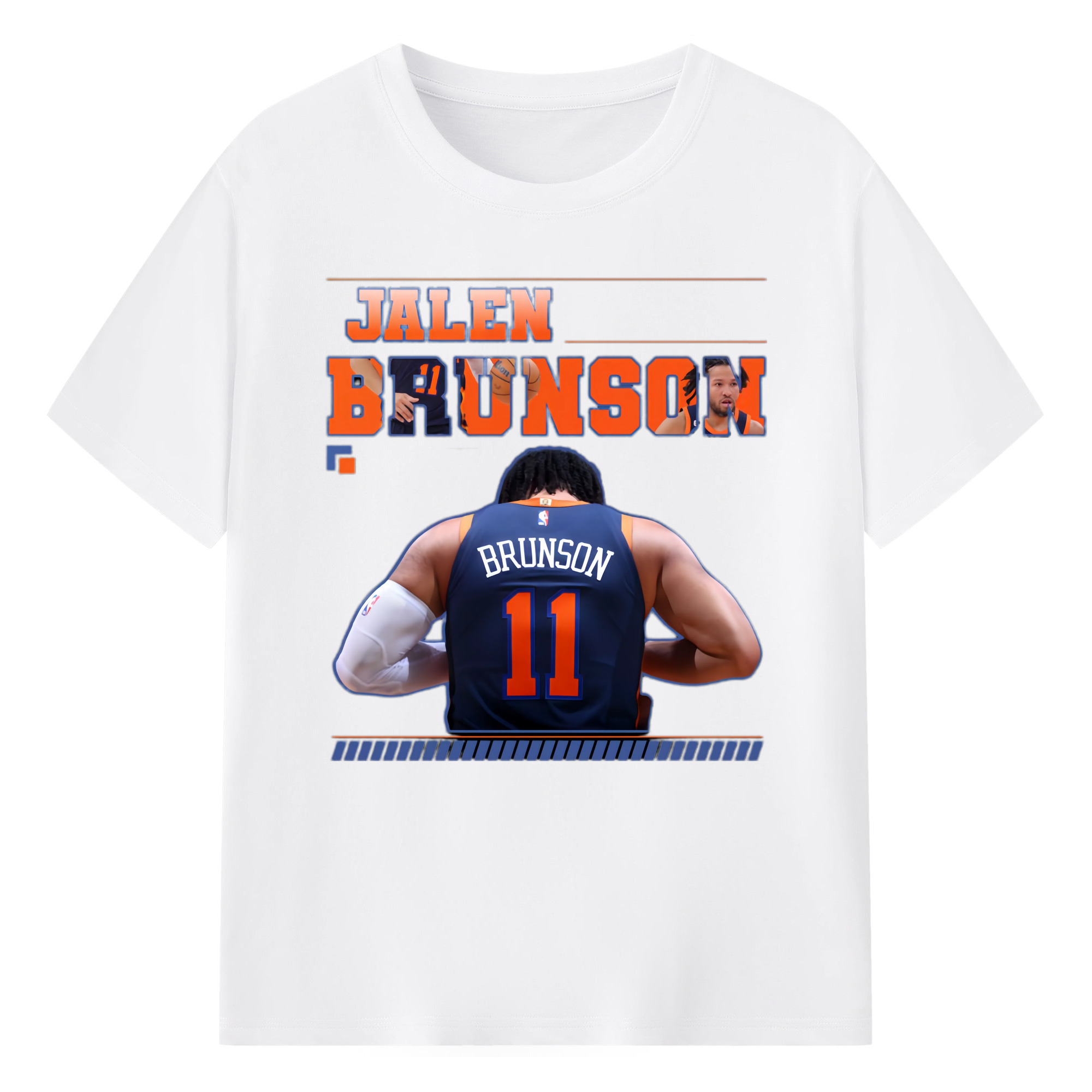 Jalen Brunson Knicks t-Shirt - 180g Cotton T-Shirt With Front Heat Transfer Print – Soft, Lightweight, Fitted Design – Comfortable Casual Wear For Sports & Everyday Use