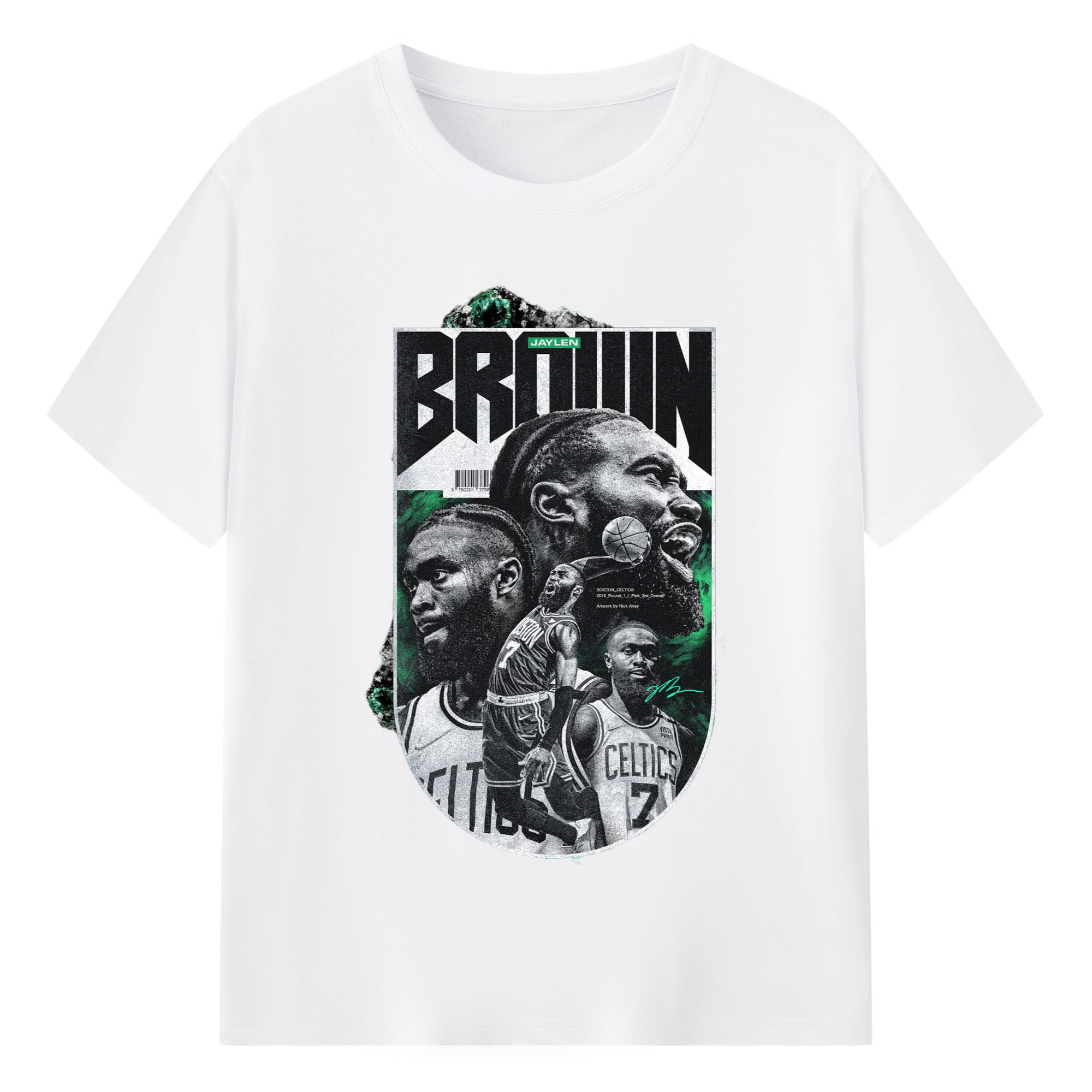 Jaylen Brown Celtics T-Shirt - 180g Cotton T-Shirt With Front Heat Transfer Print – Soft, Lightweight, Fitted Design – Comfortable Casual Wear For Sports & Everyday Use