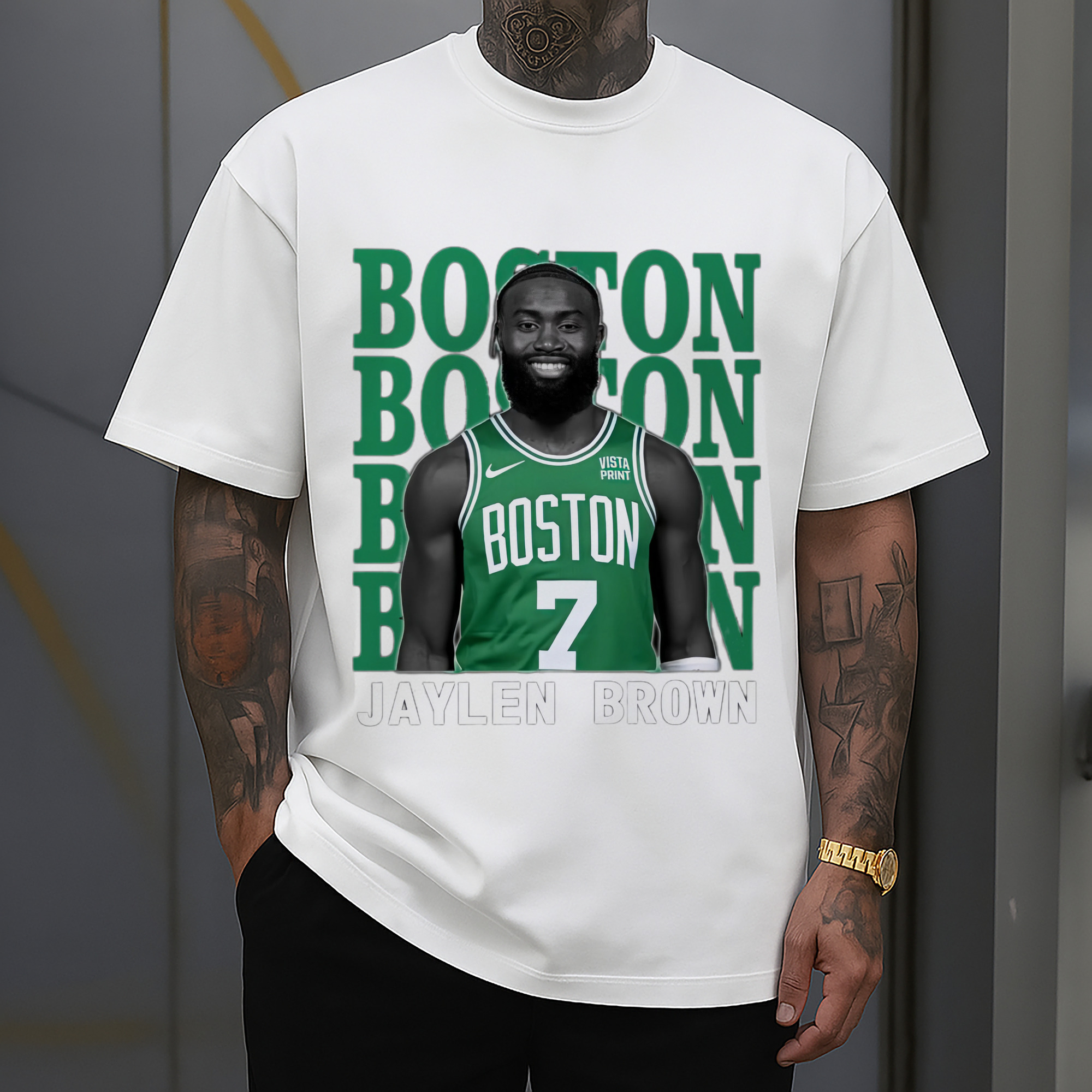 Jaylen Brown Collage Portrait Shirt