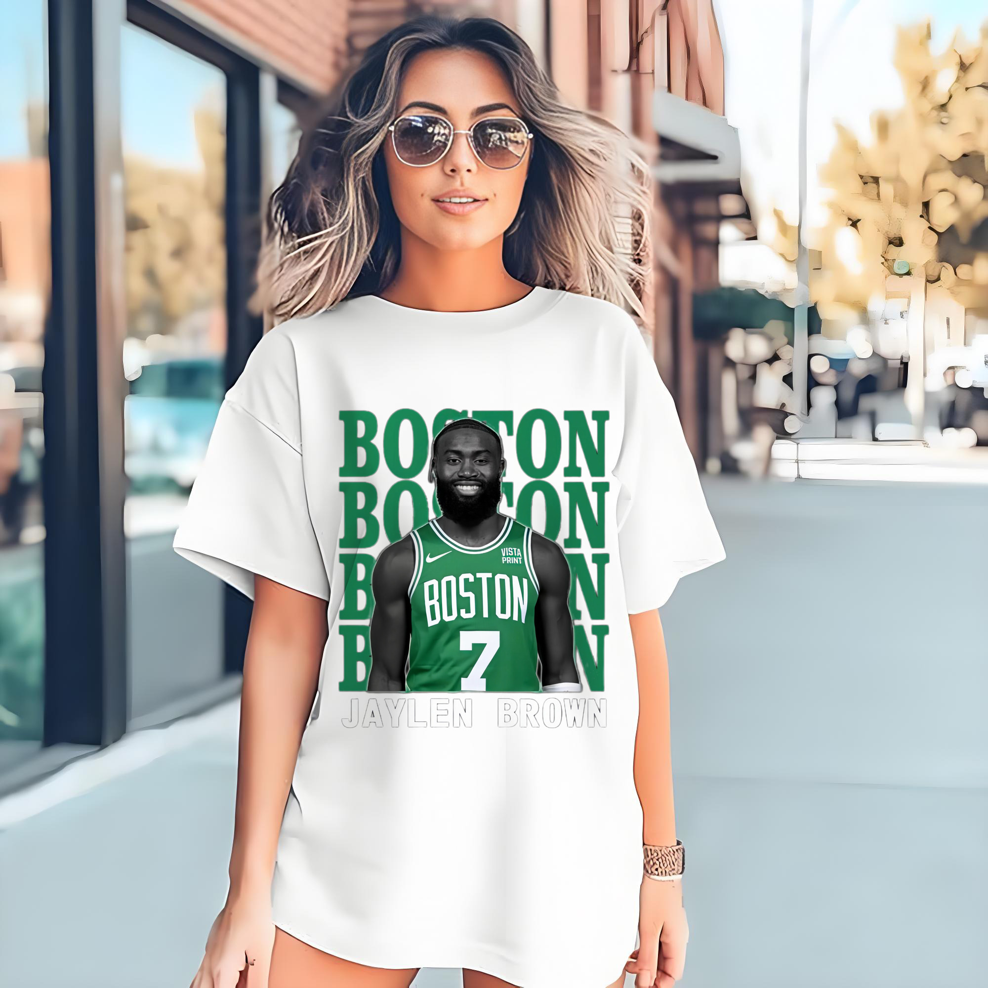 Jaylen Brown Collage Portrait Shirt
