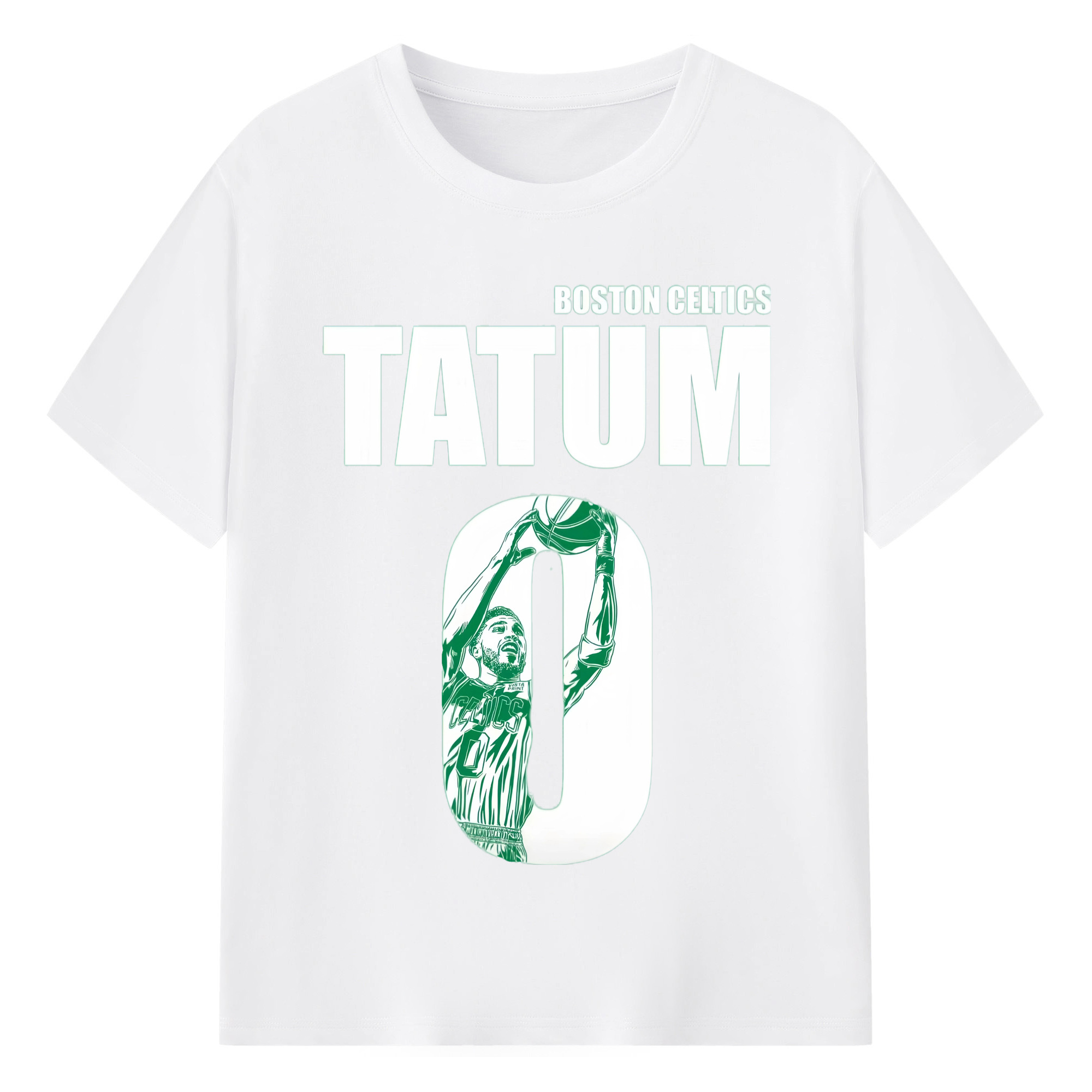 Jayson Tatum #0 Celtics T-shirt - 180g Cotton T-Shirt With Front Heat Transfer Print – Soft, Lightweight, Fitted Design – Comfortable Casual Wear For Sports & Everyday Use