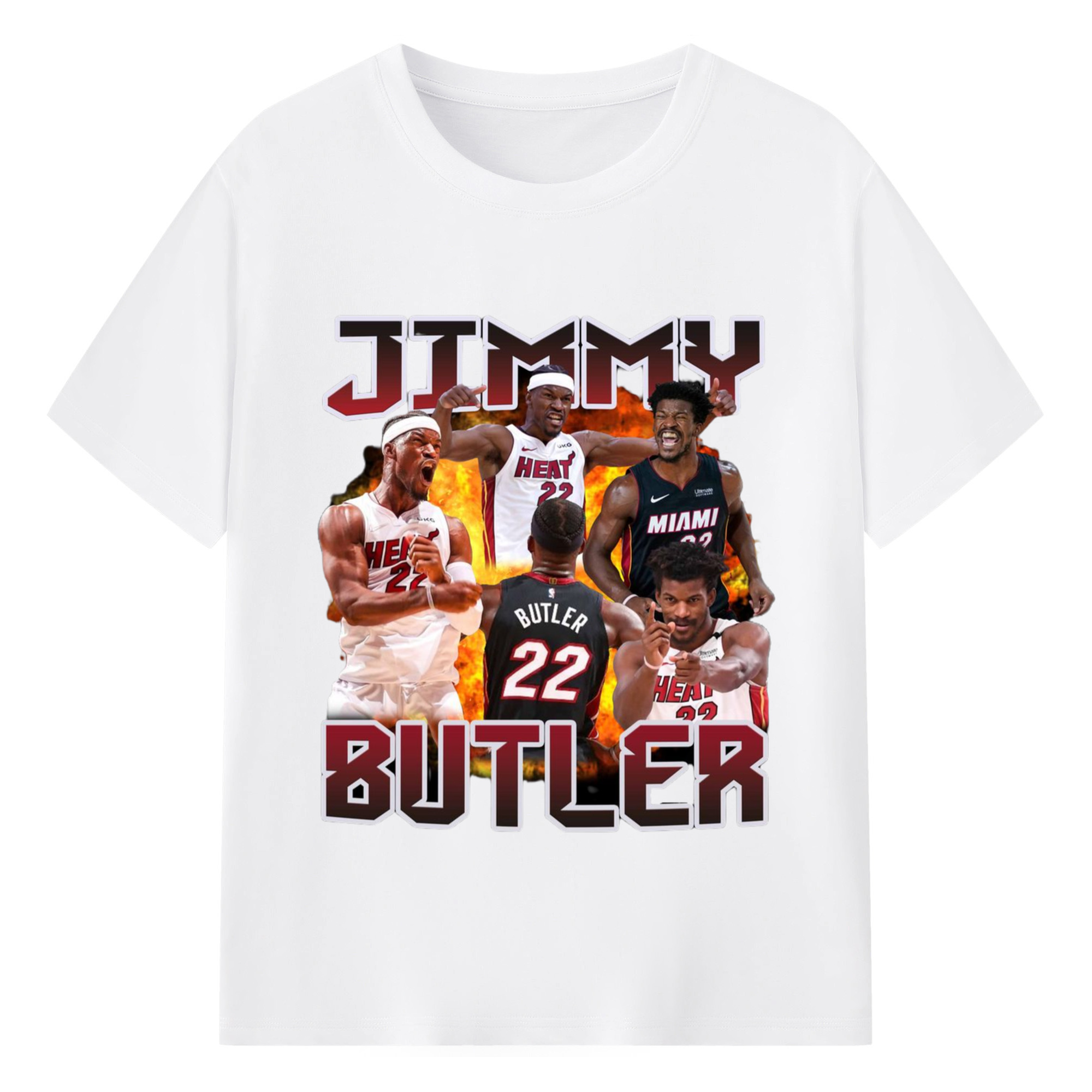 Jimmy butler miami heat #22 T-shirt - 180g Cotton T-Shirt With Front Heat Transfer Print – Soft, Lightweight, Fitted Design – Comfortable Casual Wear For Sports & Everyday Use