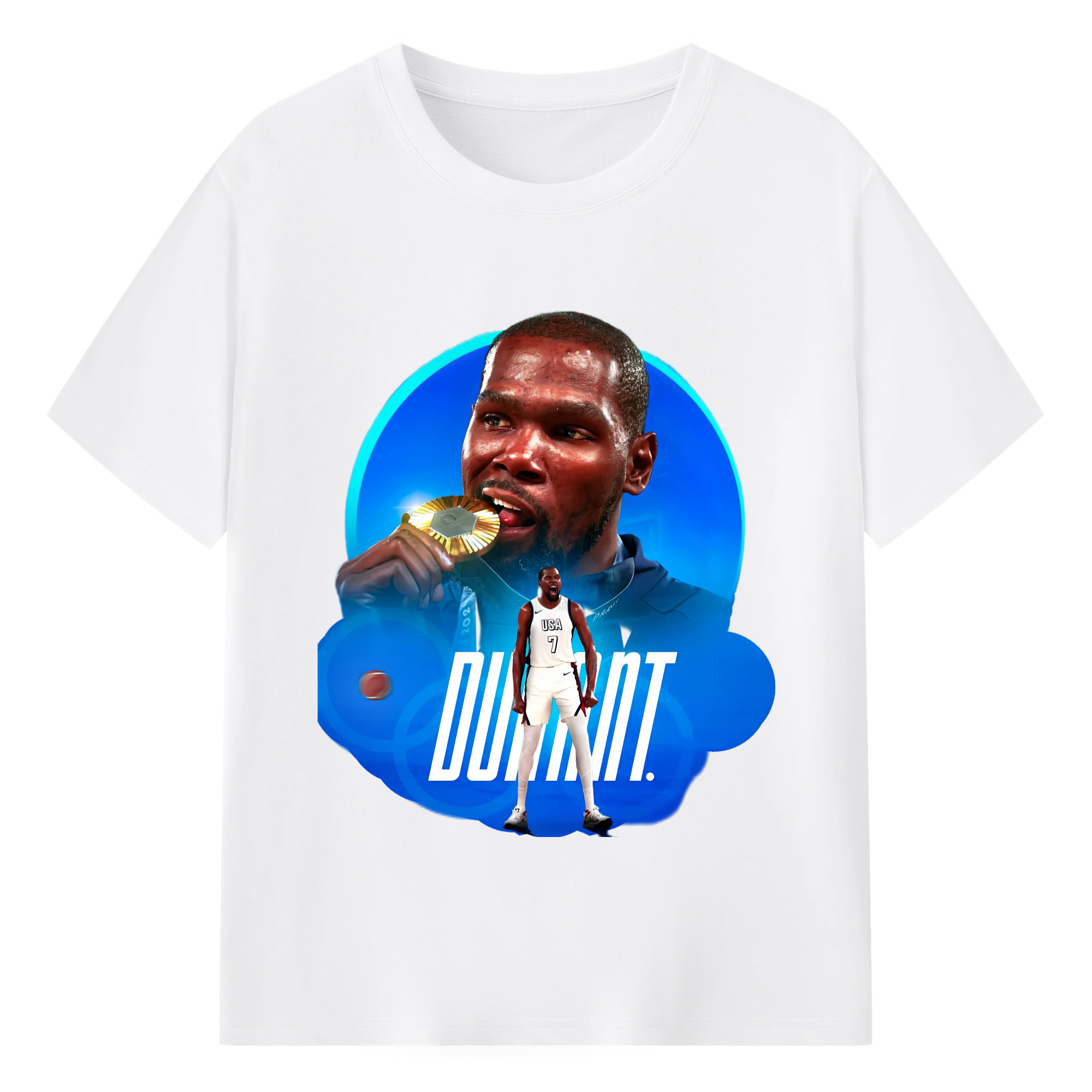 Kevin Durant usa graphic T‑Shirt - 180g Cotton T-Shirt With Front Heat Transfer Print – Soft, Lightweight, Fitted Design – Comfortable Casual Wear For Sports & Everyday Use