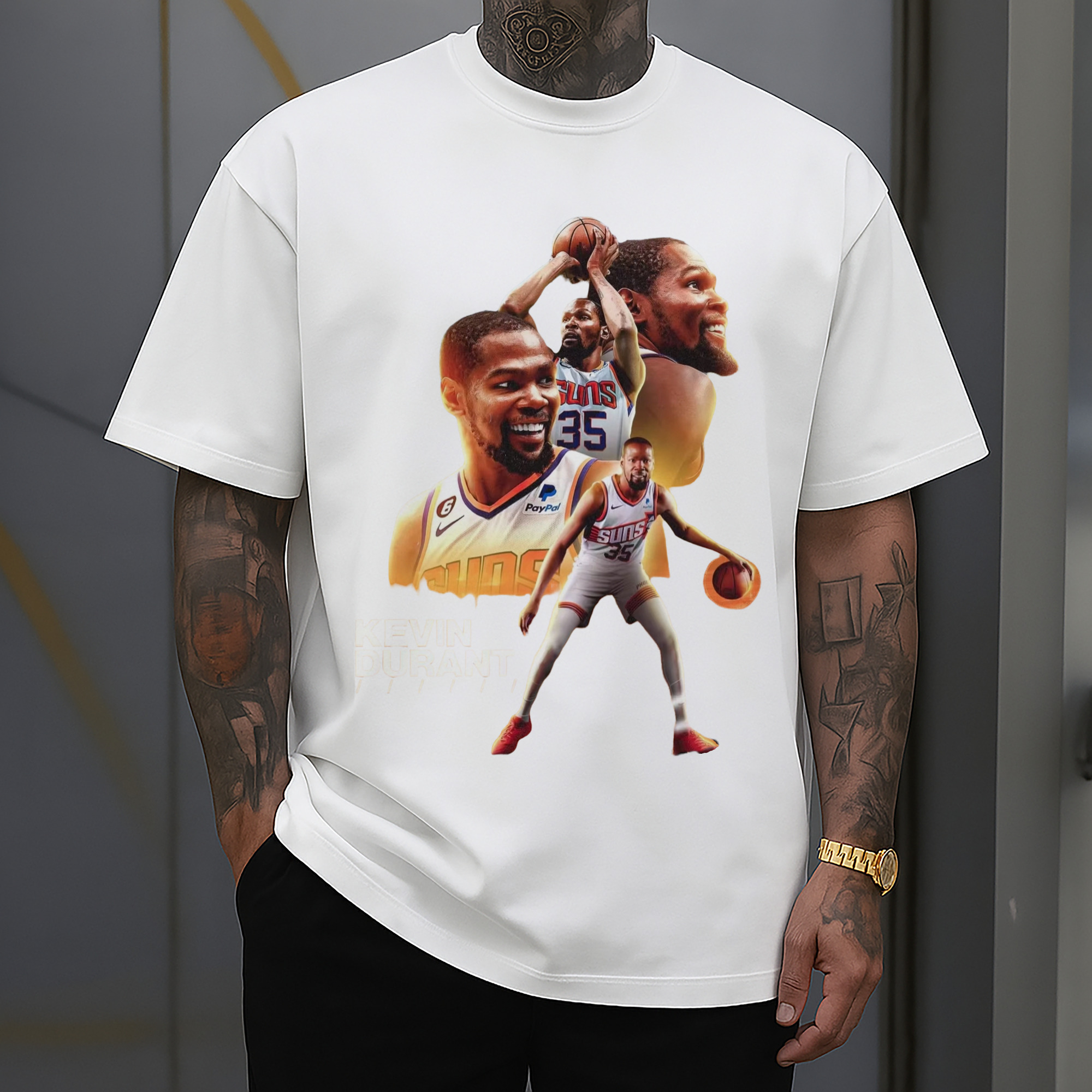 Kevin Durant suns #7 Collage graphic T‑Shirt