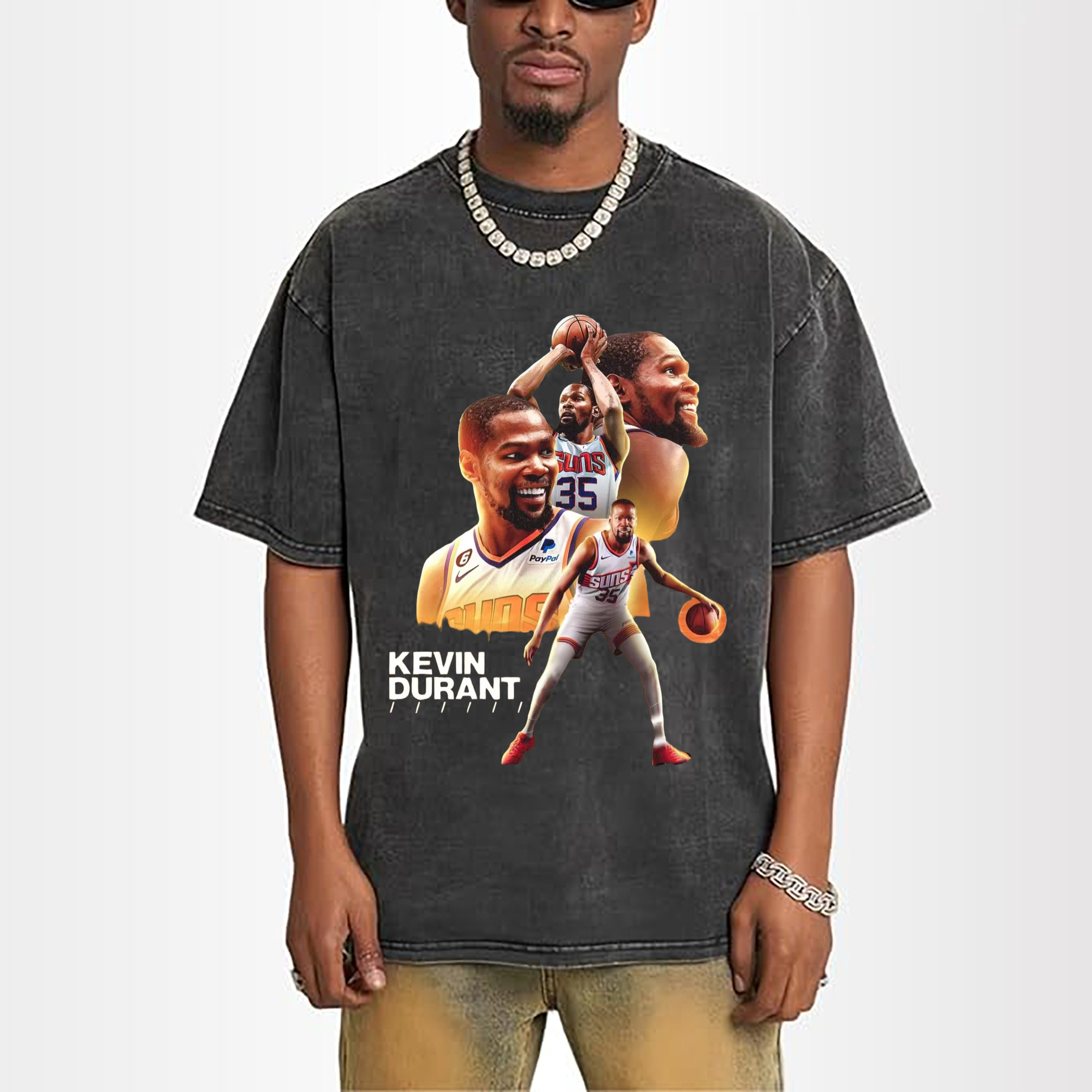 Kevin Durant suns #7 Collage graphic T‑Shirt