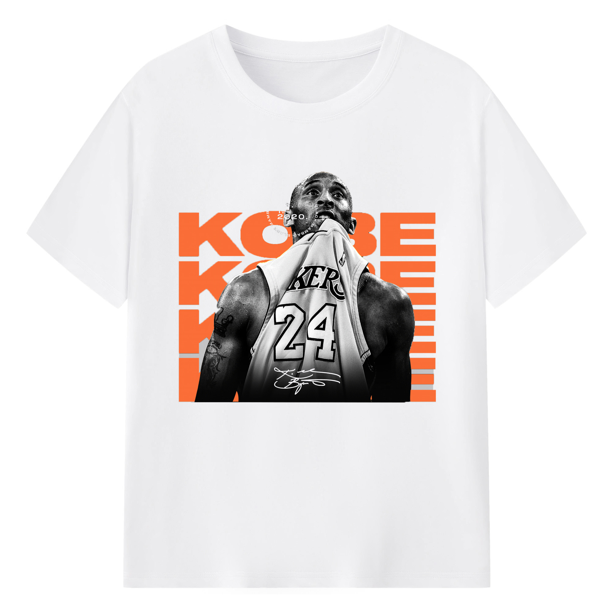 Kobe bryant bite the jersey T‑Shirt - 180g Cotton T-Shirt With Front Heat Transfer Print – Soft, Lightweight, Fitted Design – Comfortable Casual Wear For Sports & Everyday Use