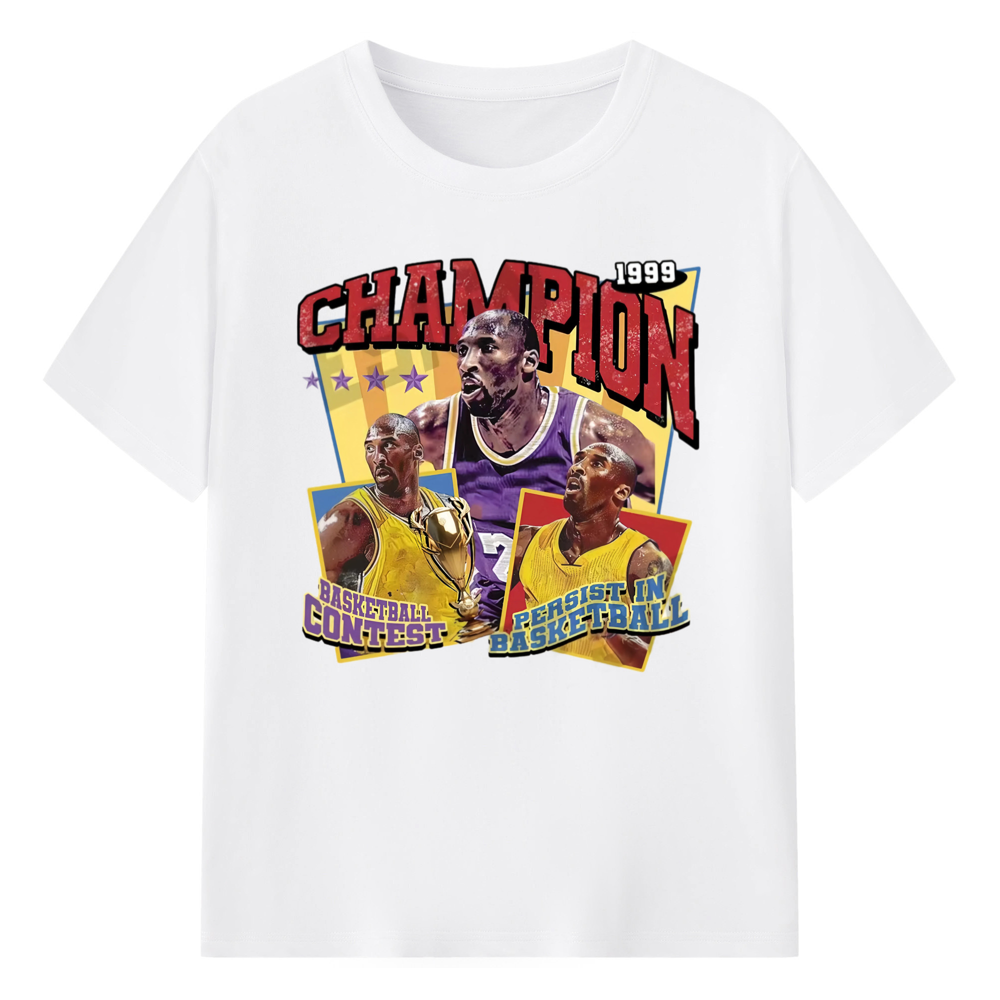 Kobe Bryant Retro Style Graphic T‑Shirt - 180g Cotton T-Shirt With Front Heat Transfer Print – Soft, Lightweight, Fitted Design – Comfortable Casual Wear For Sports & Everyday Use