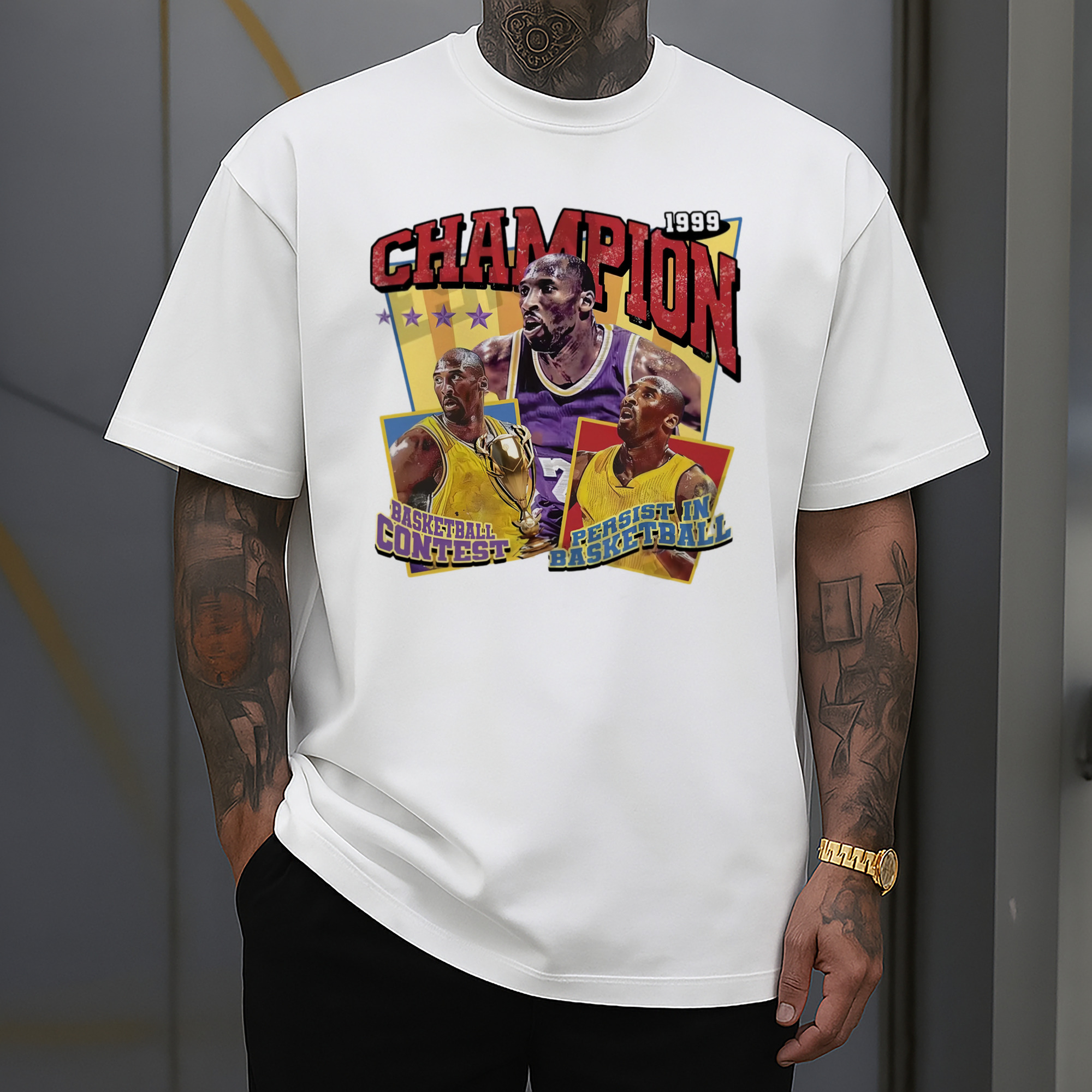 Kobe Bryant Retro Style Graphic T‑Shirt