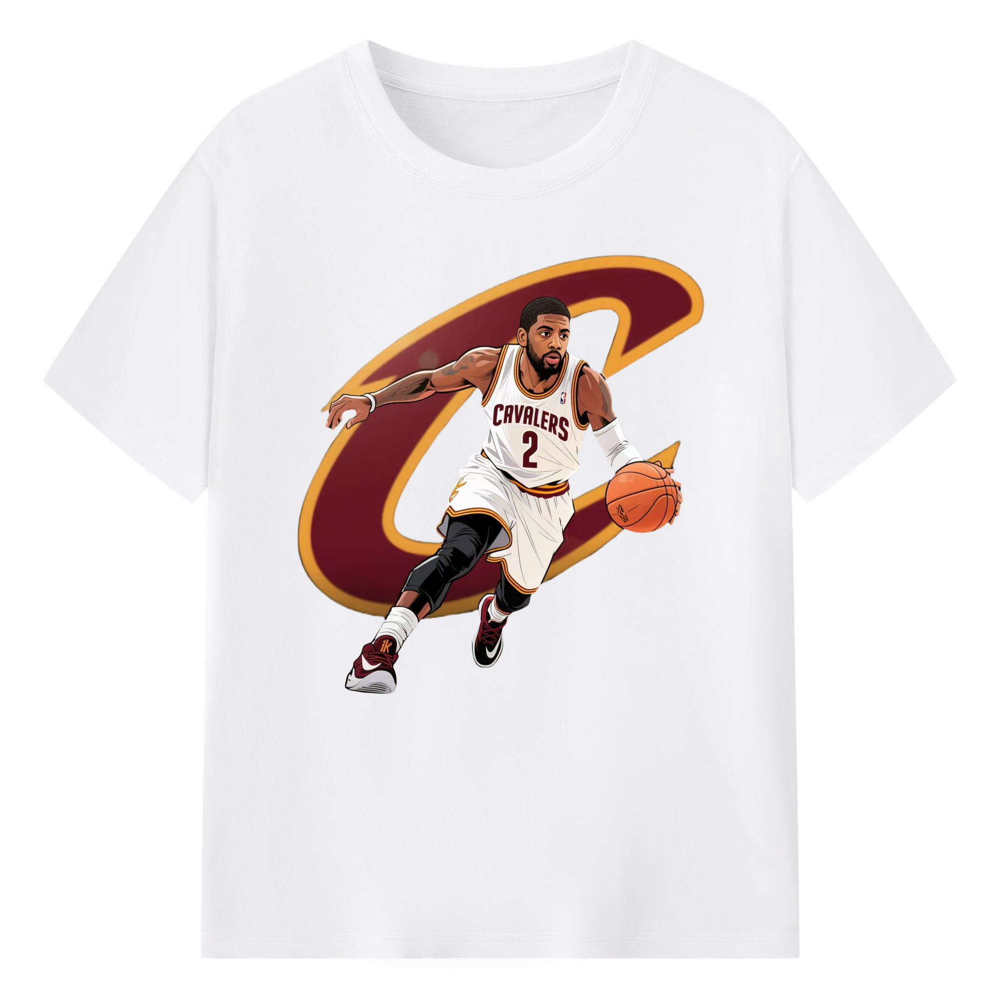 Kyrie Irving celtics #2 T‑shirt - 180g Cotton T-Shirt With Front Heat Transfer Print – Soft, Lightweight, Fitted Design – Comfortable Casual Wear For Sports & Everyday Use