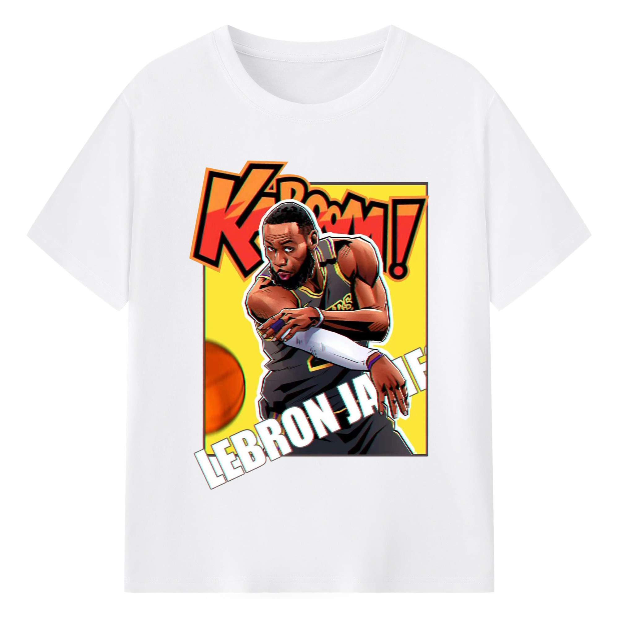 Lebron james funny t shirts - 180g Cotton T-Shirt With Front Heat Transfer Print – Soft, Lightweight, Fitted Design – Comfortable Casual Wear For Sports & Everyday Use