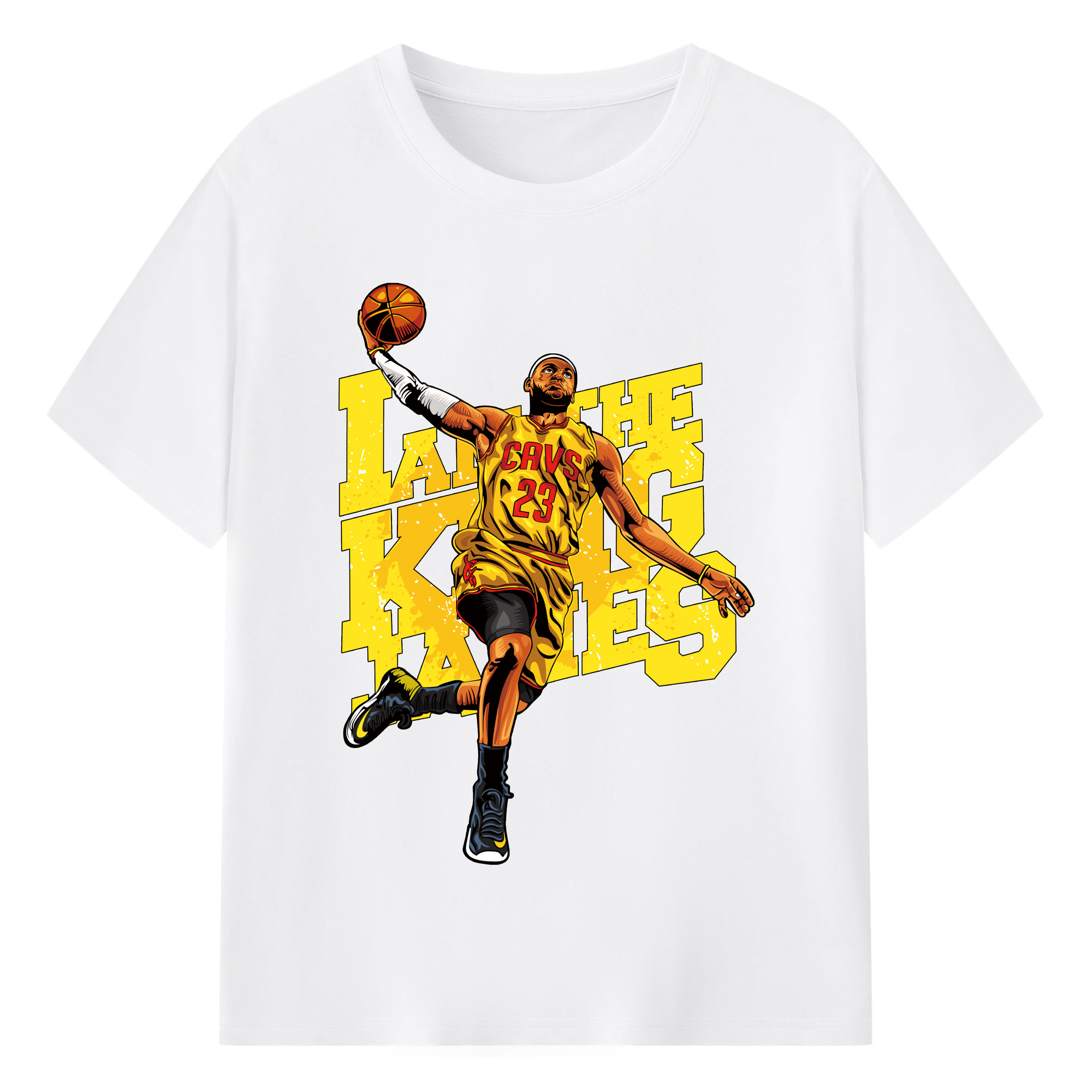 LeBron James cavaliers #23 dank t shirts - 180g Cotton T-Shirt With Front Heat Transfer Print – Soft, Lightweight, Fitted Design – Comfortable Casual Wear For Sports & Everyday Use