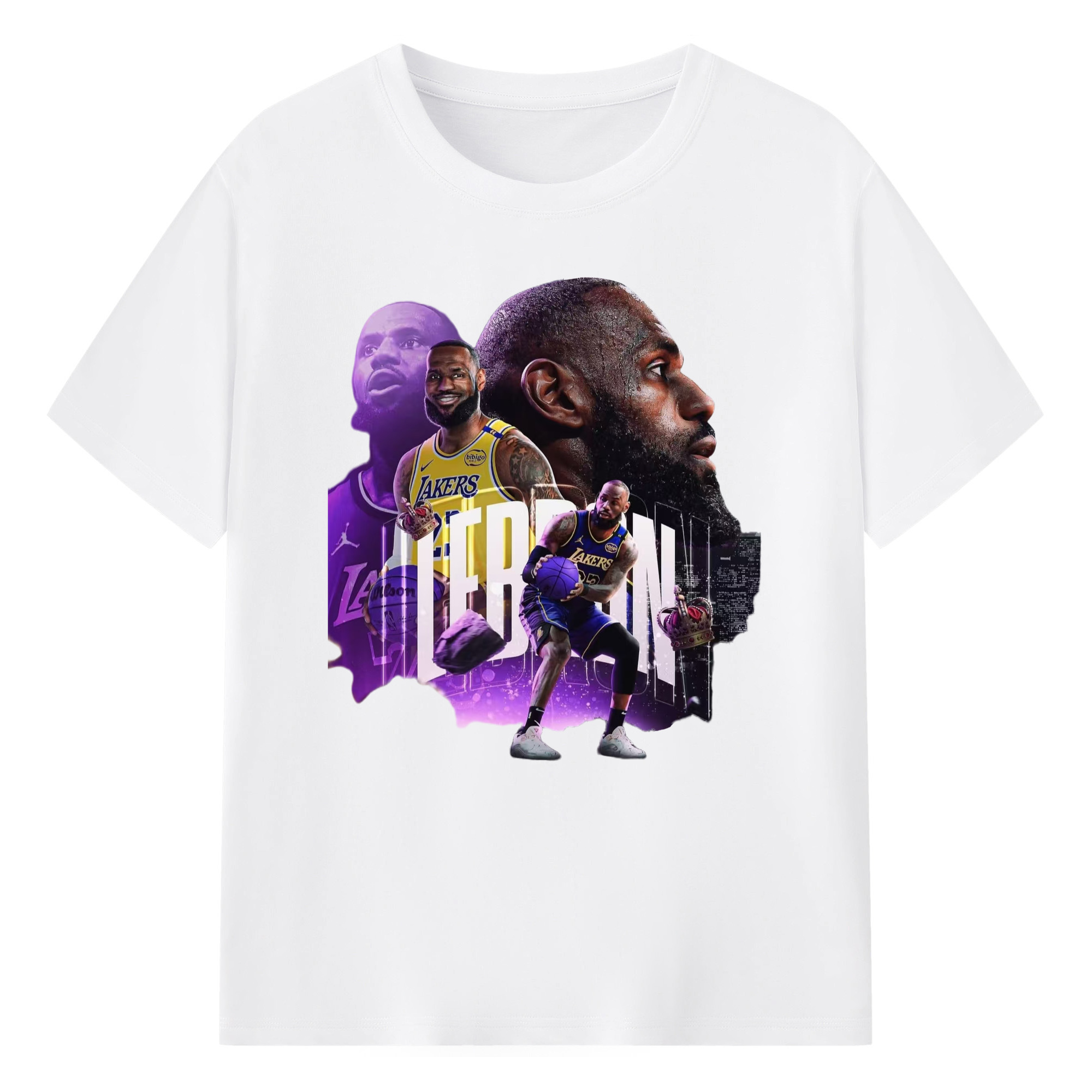 LeBron James #6 T‑Shirt - 180g Cotton T-Shirt With Front Heat Transfer Print – Soft, Lightweight, Fitted Design – Comfortable Casual Wear For Sports & Everyday Use