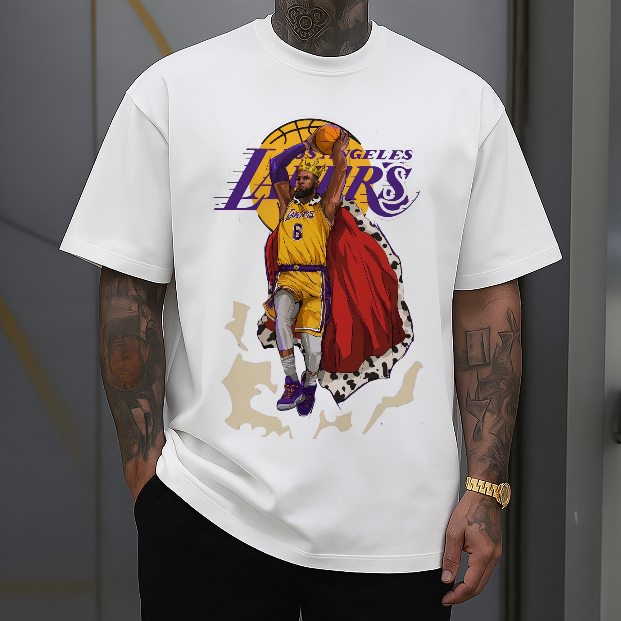 lebron james dank Cartoon style graphic T‑Shirt