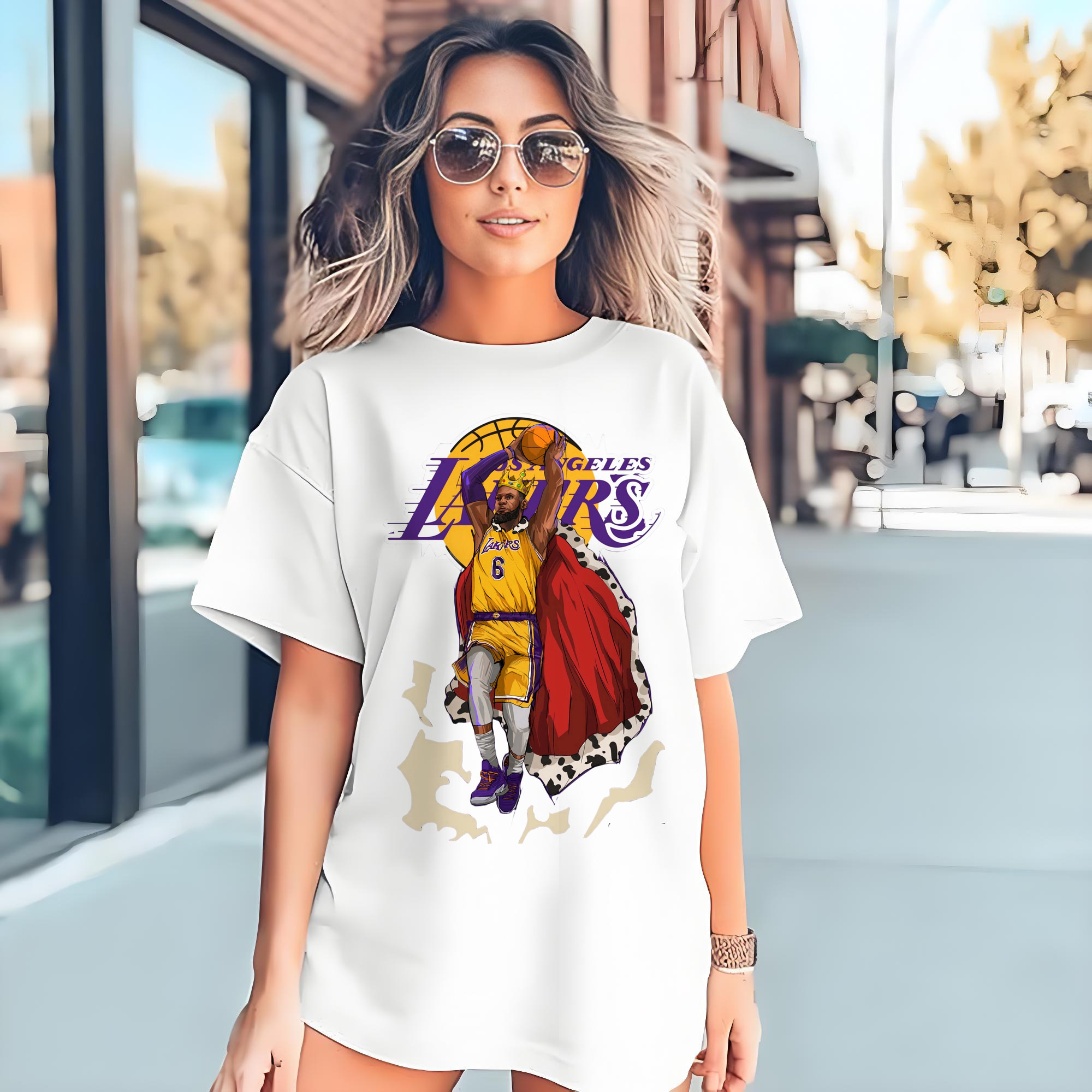 lebron james dank Cartoon style graphic T‑Shirt