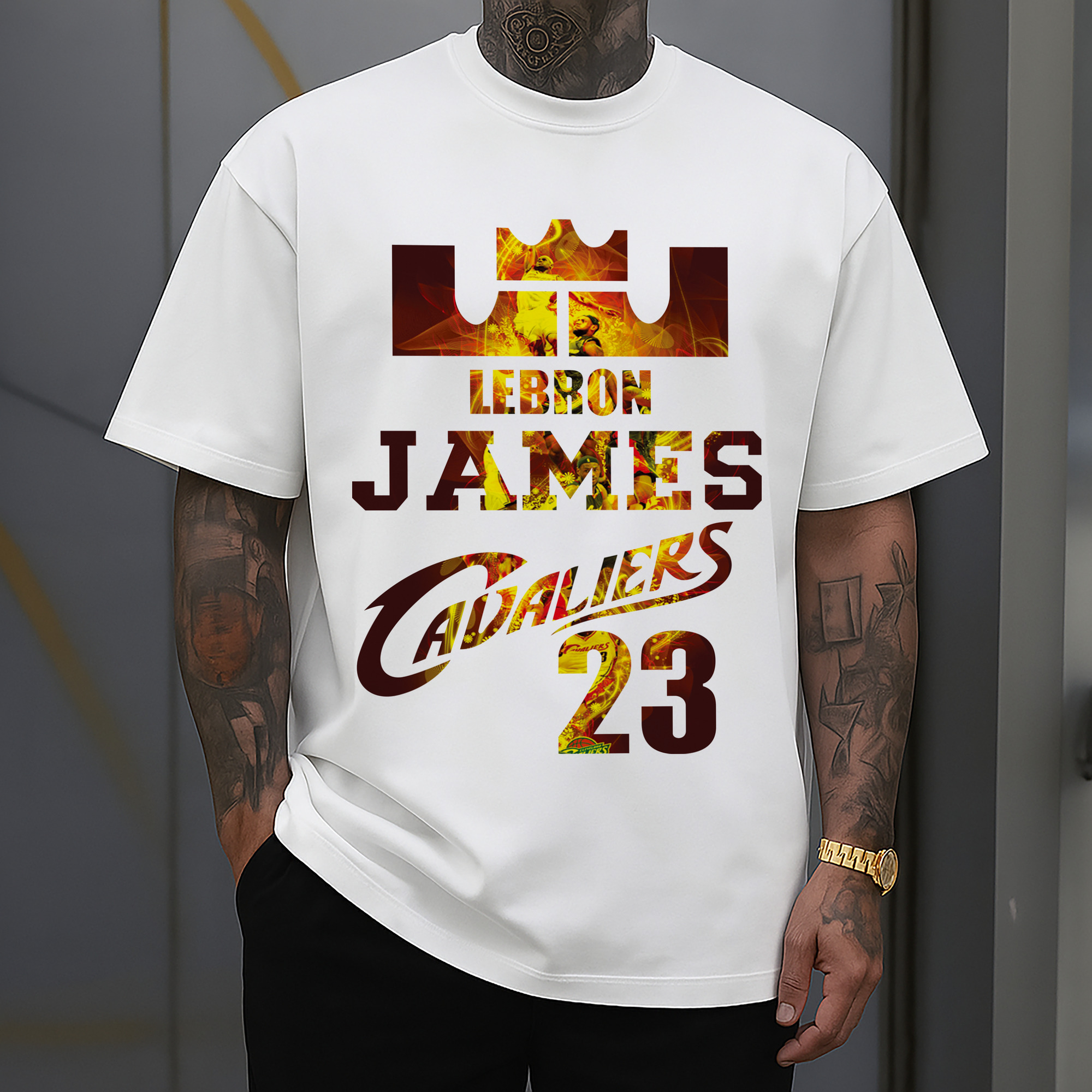LeBron James #23 cavaliers logo t-shirt