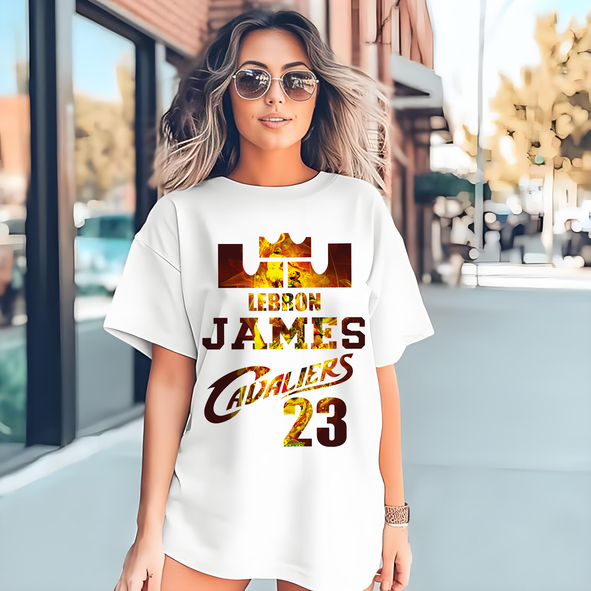 LeBron James #23 cavaliers logo t-shirt