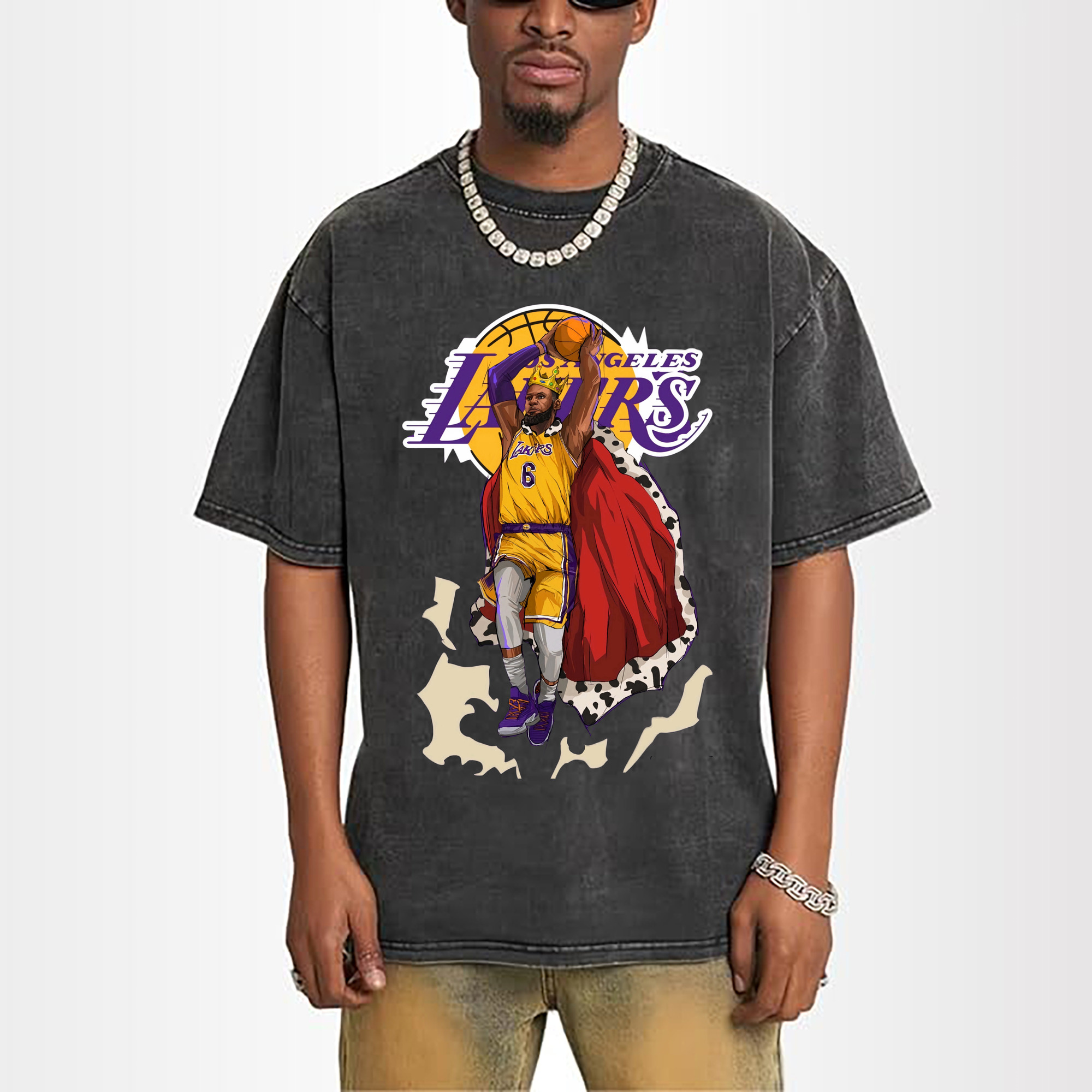 lebron james dank Cartoon style graphic T‑Shirt