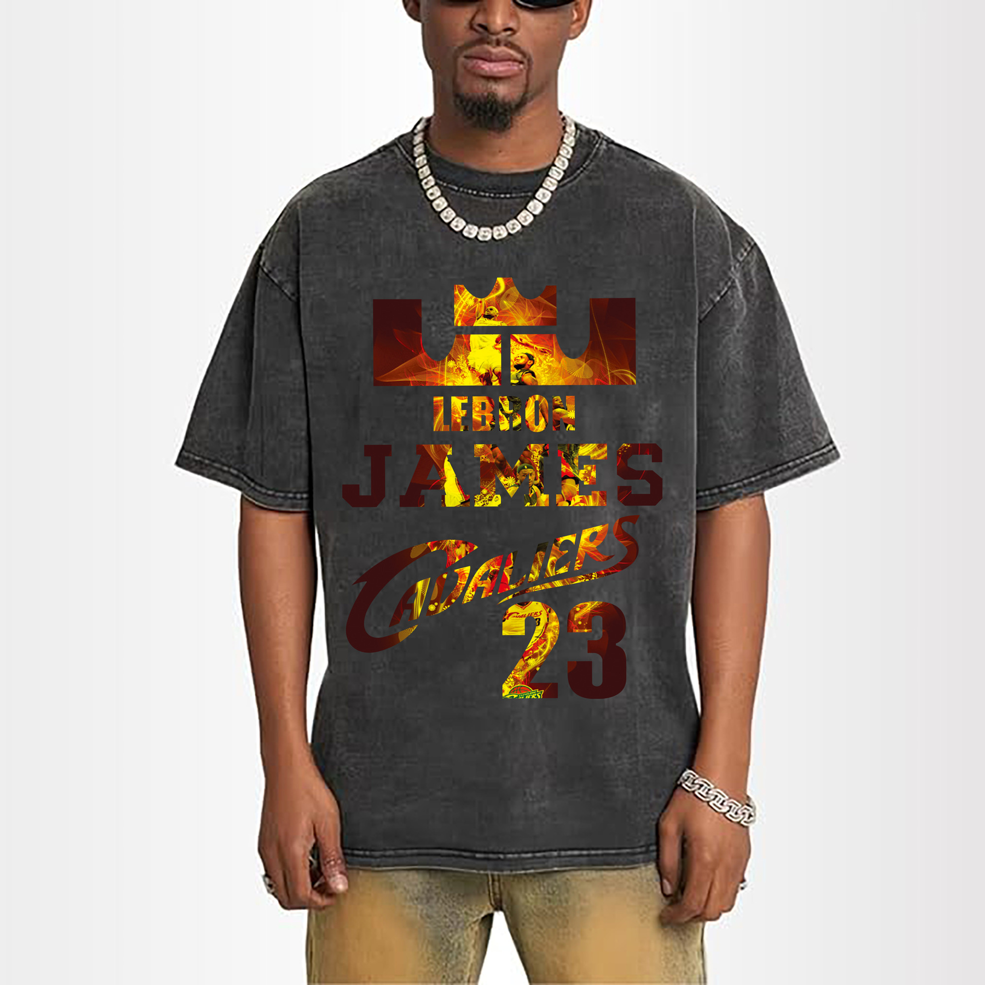 LeBron James #23 cavaliers logo t-shirt